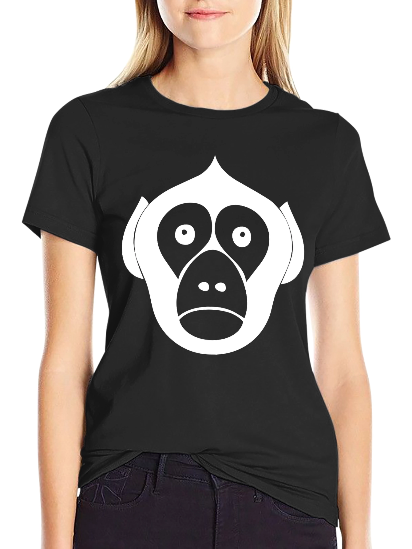 Monkey Face Graphic Tee - Black