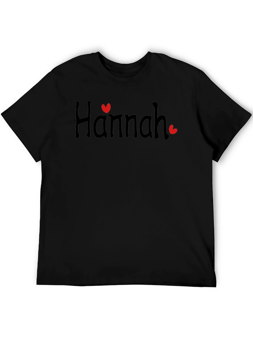 Hannah Heart Black T-Shirt