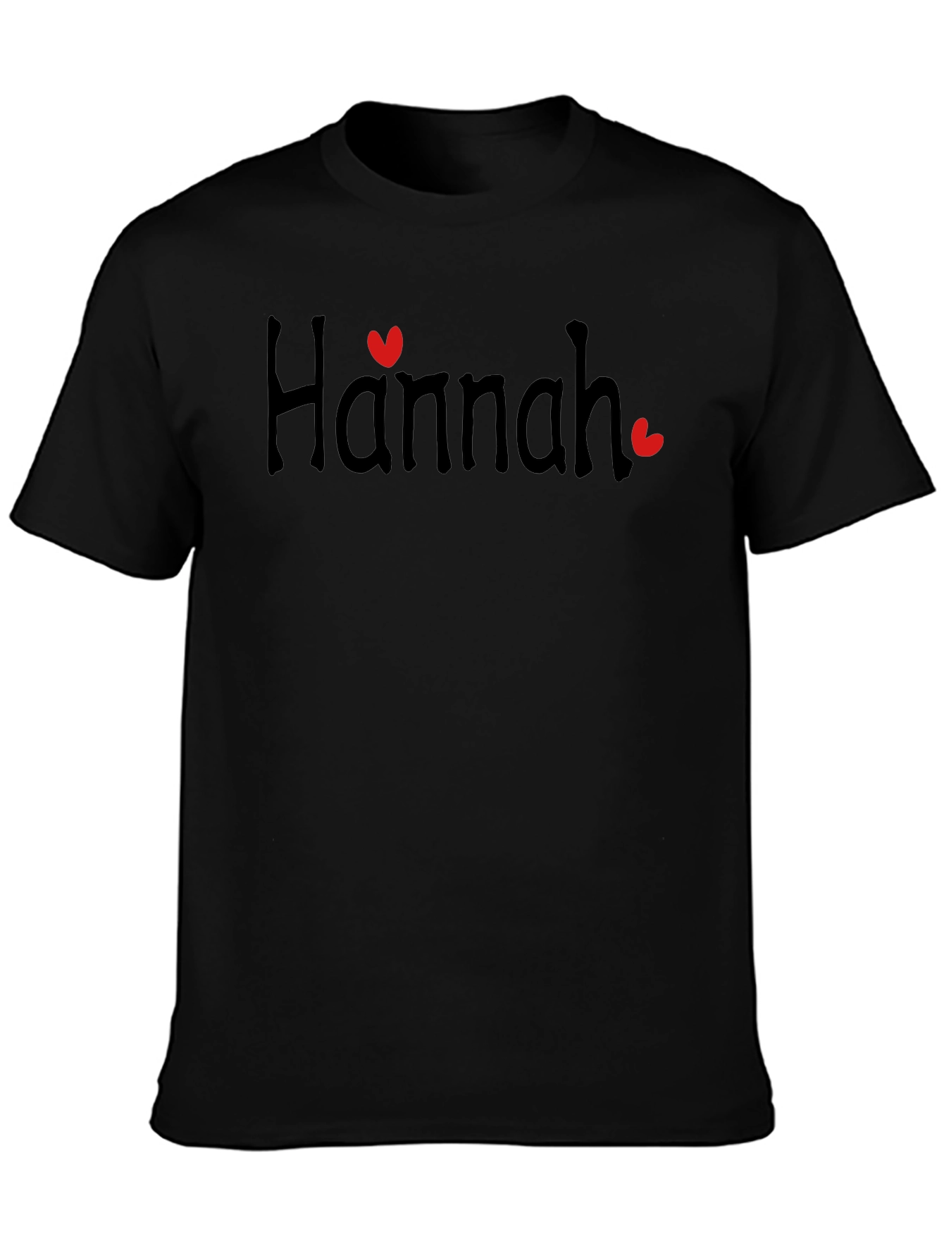 Hannah Heart Black T-Shirt