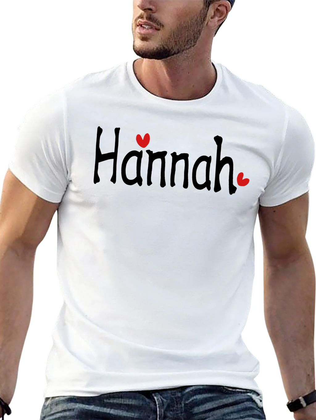 Hannah Heart Black T-Shirt
