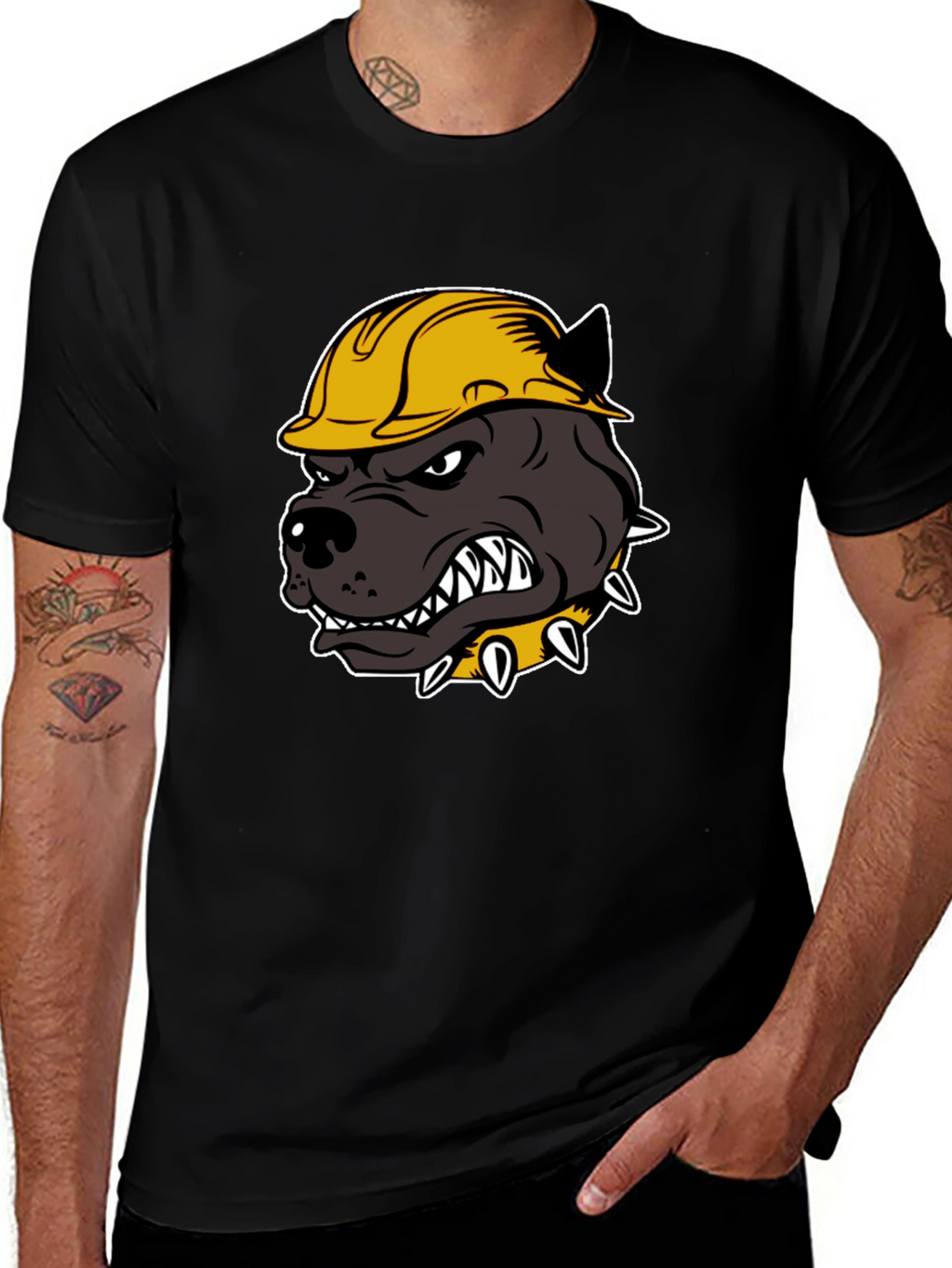 Construction Dog T-Shirt - Hard Hat Pitbull