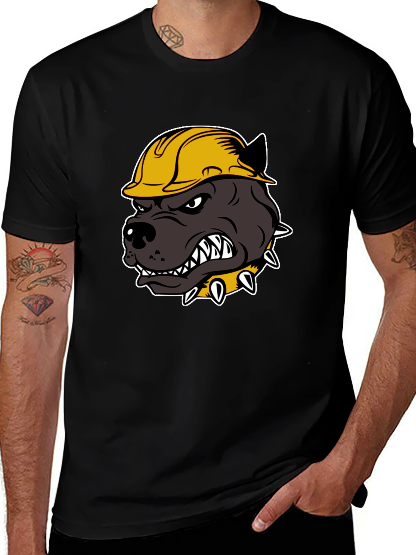 Construction Dog T-Shirt - Hard Hat Pitbull