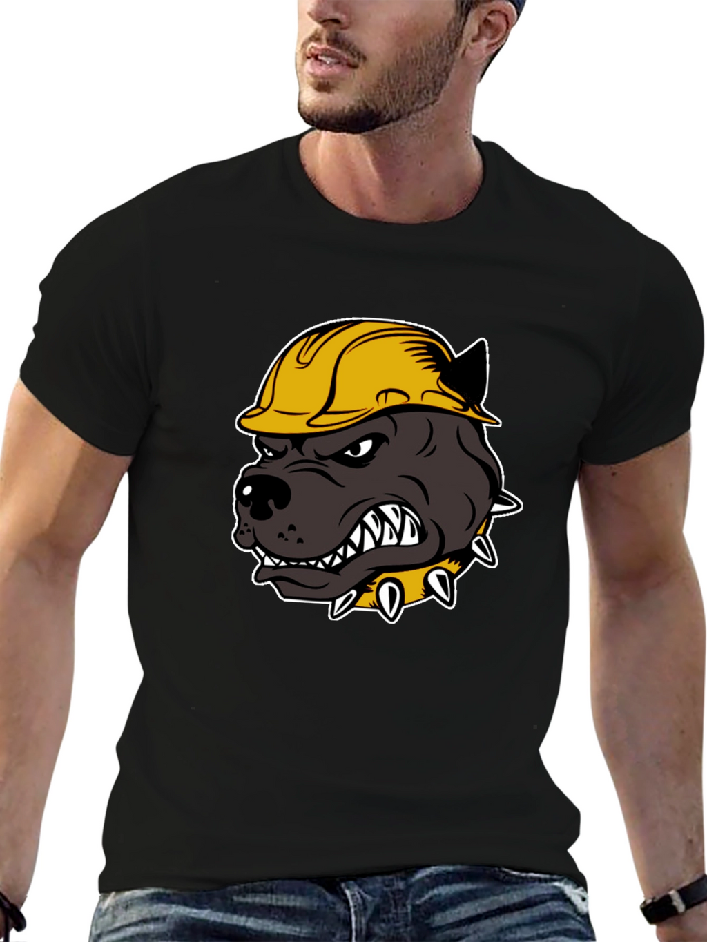 Construction Dog T-Shirt - Hard Hat Pitbull
