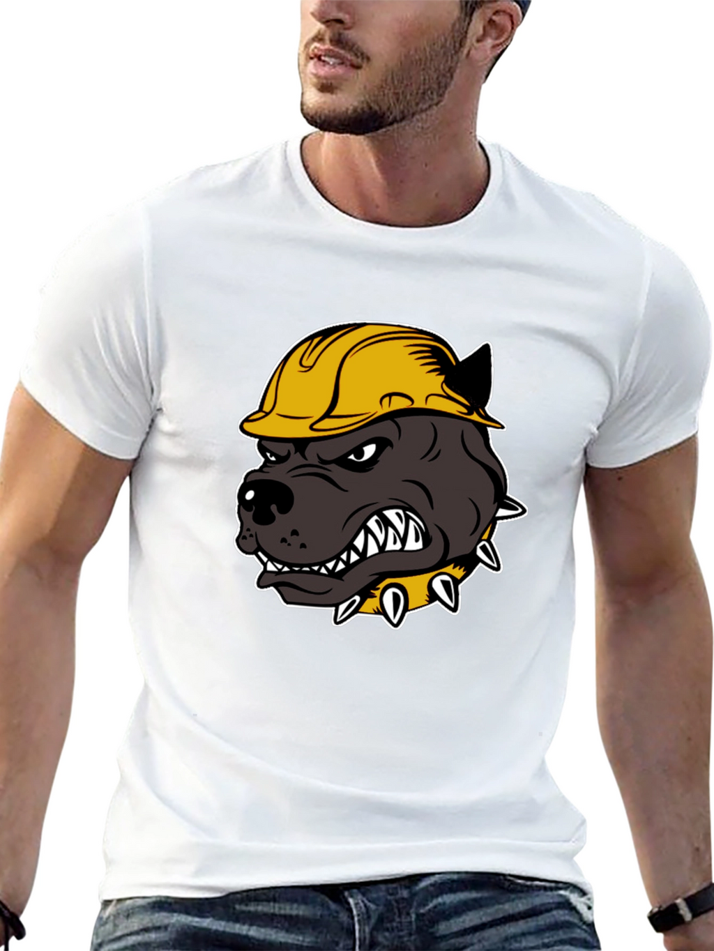 Construction Dog T-Shirt - Hard Hat Pitbull