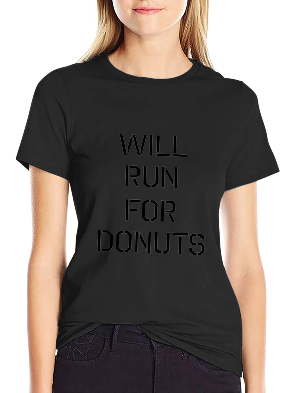 Will Run For Donuts - Black T-Shirt