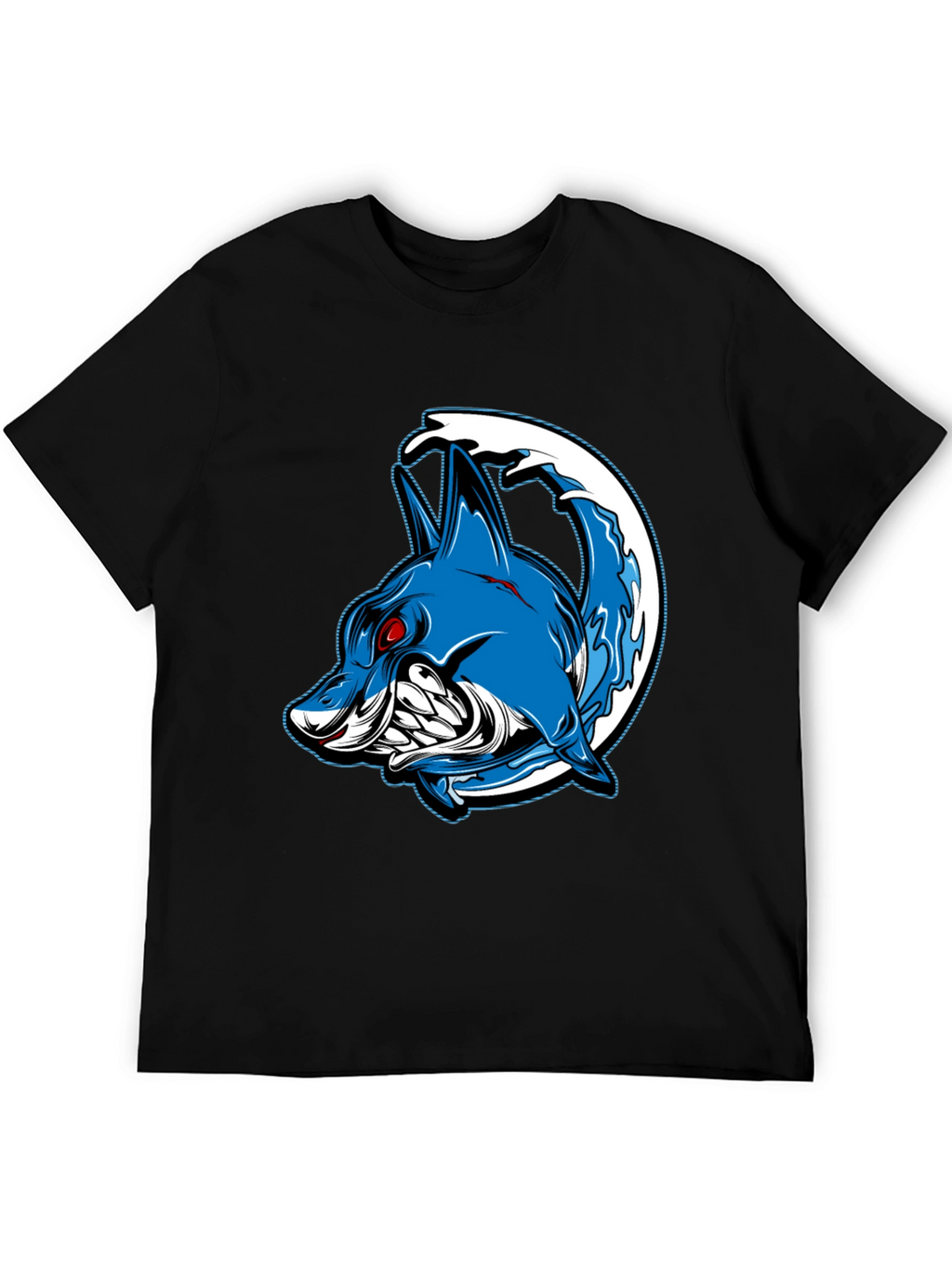 Shark Wave Graphic Tee - Mens Black T-Shirt