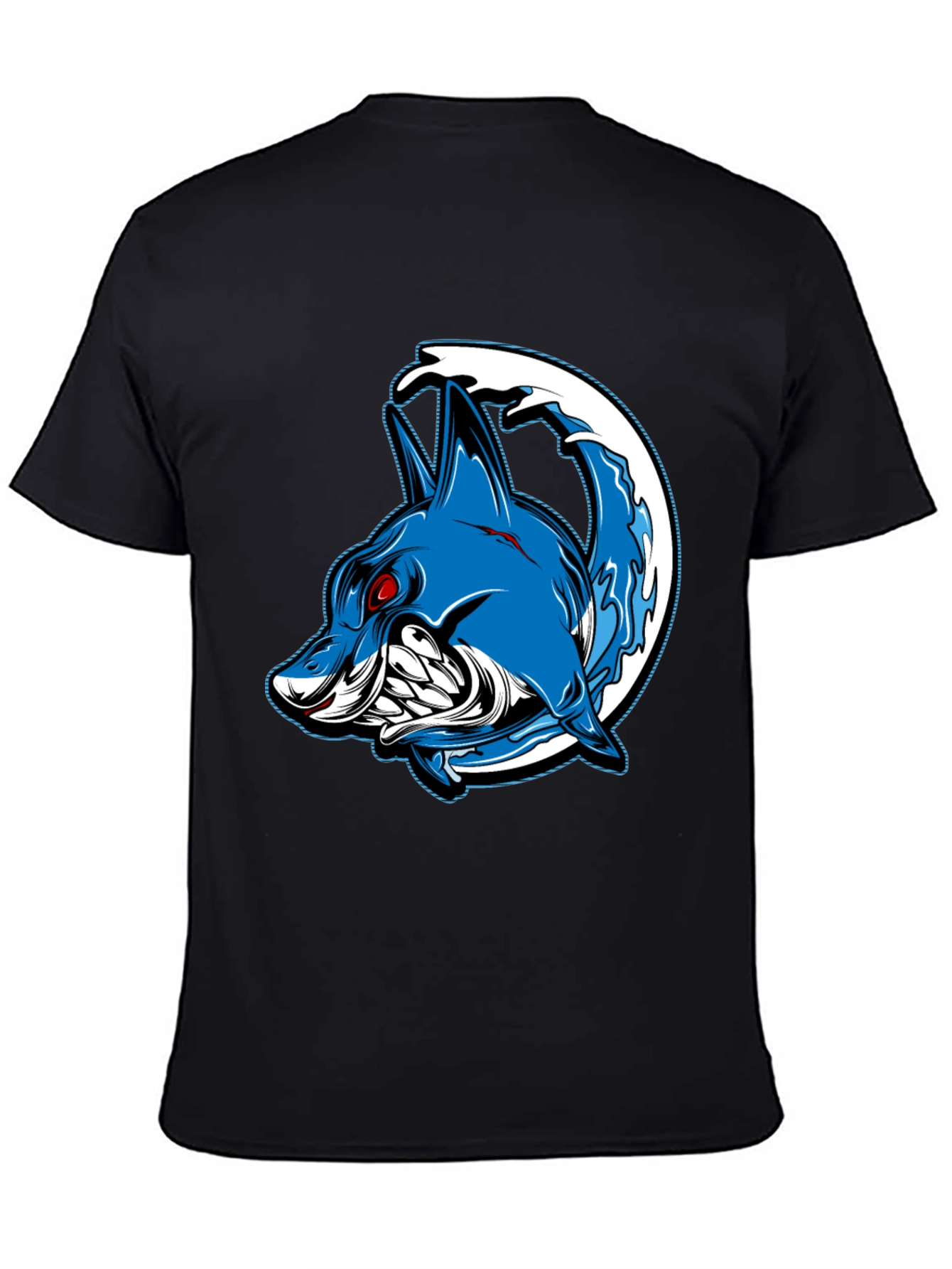 Shark Wave Graphic Tee - Mens Black T-Shirt
