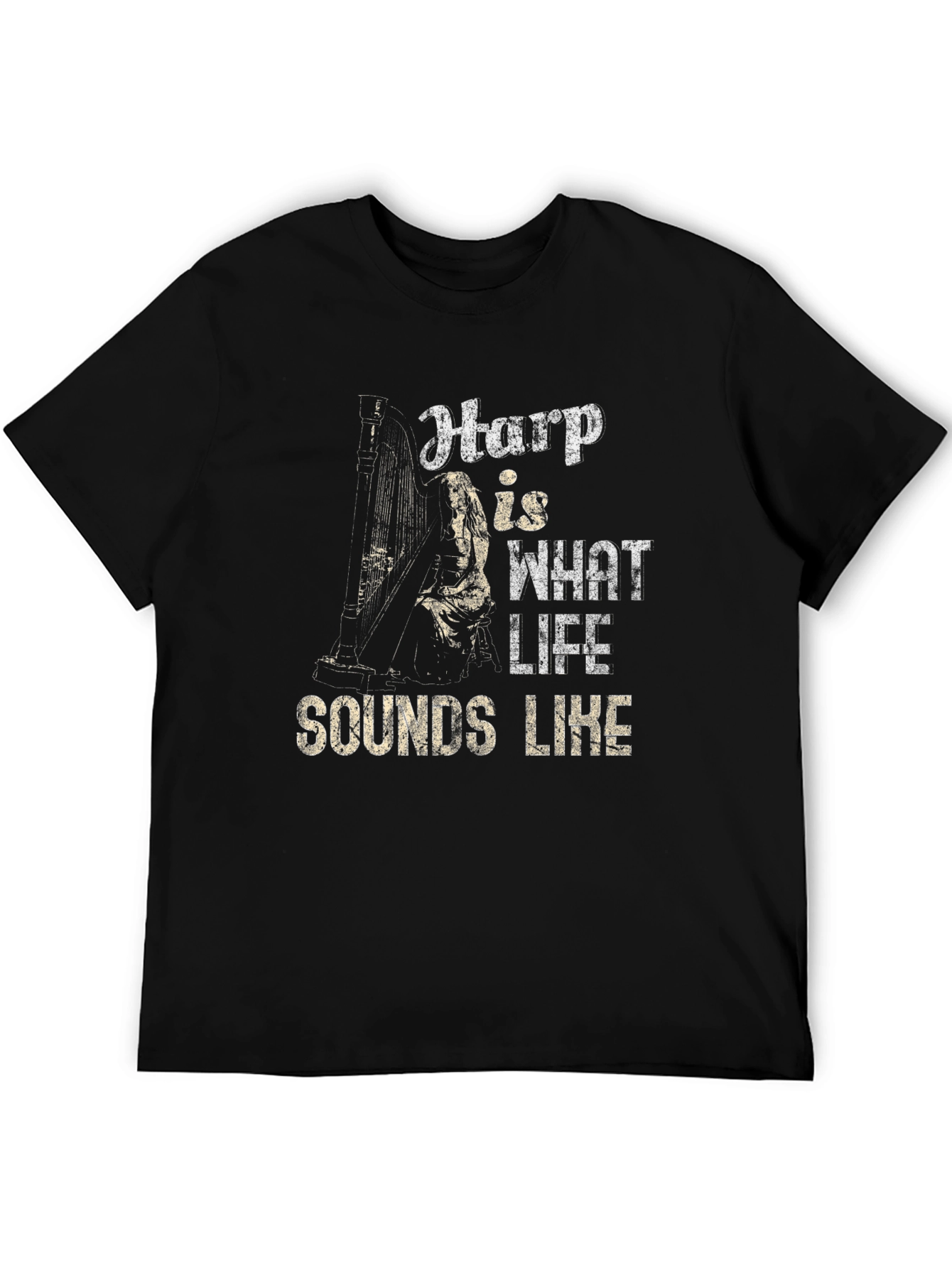 Harp Sounds Like Life T-Shirt - Music Lover Tee