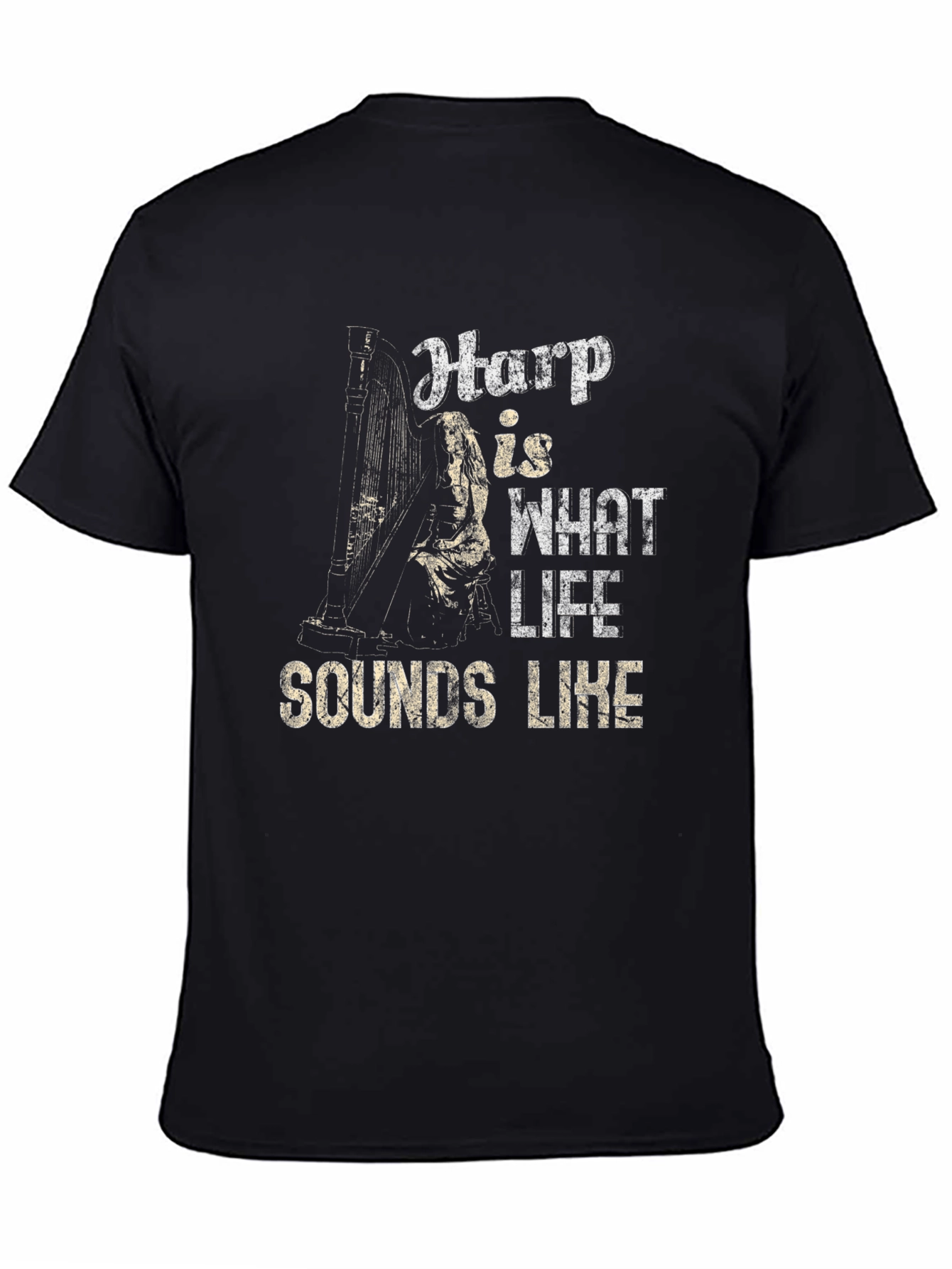 Harp Sounds Like Life T-Shirt - Music Lover Tee
