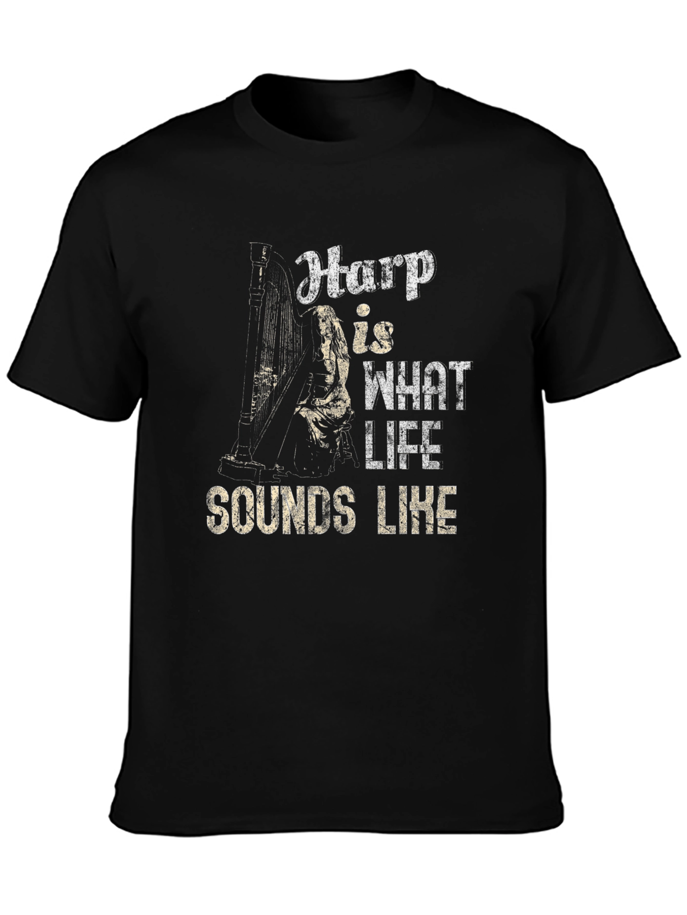 Harp Sounds Like Life T-Shirt - Music Lover Tee