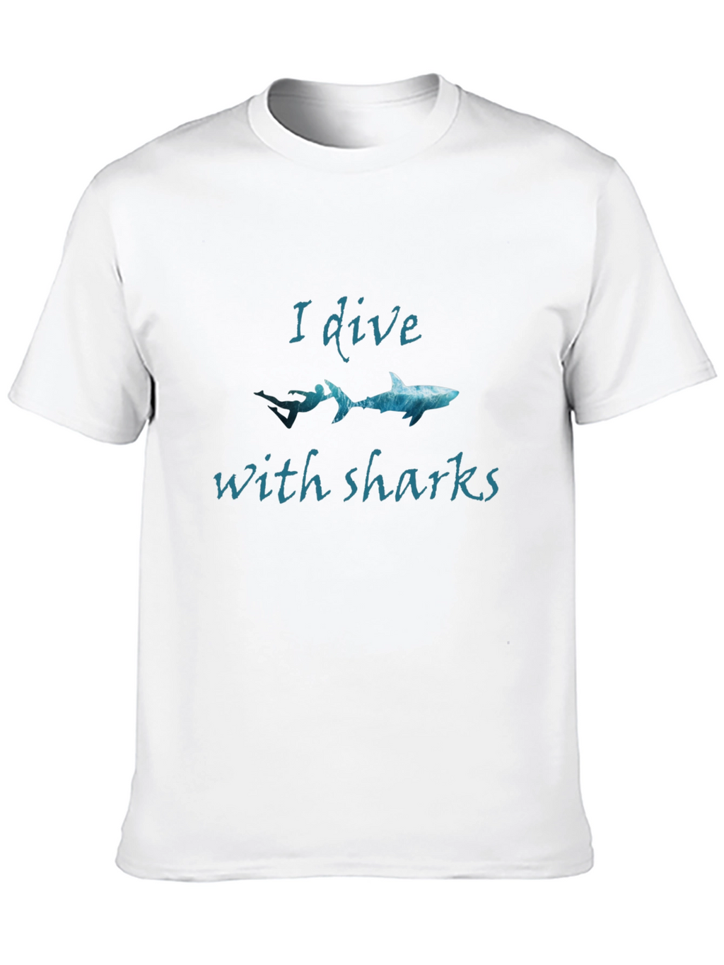 I Dive With Sharks Black Graphic Tee