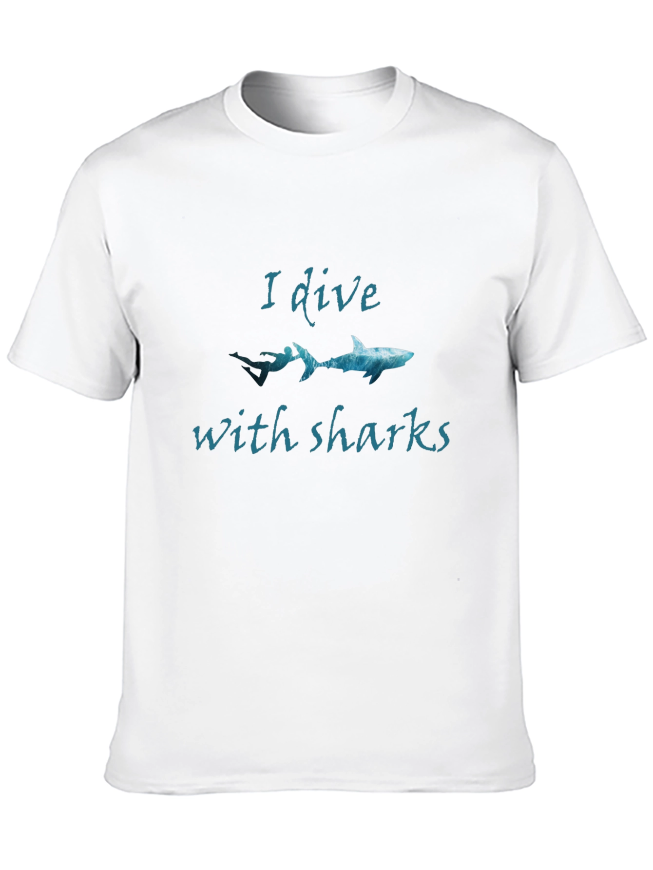 I Dive With Sharks Black Graphic Tee