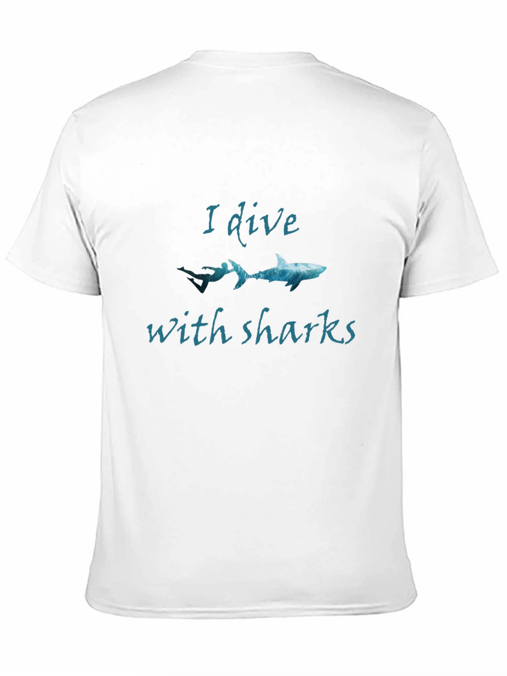 I Dive With Sharks Black Graphic Tee