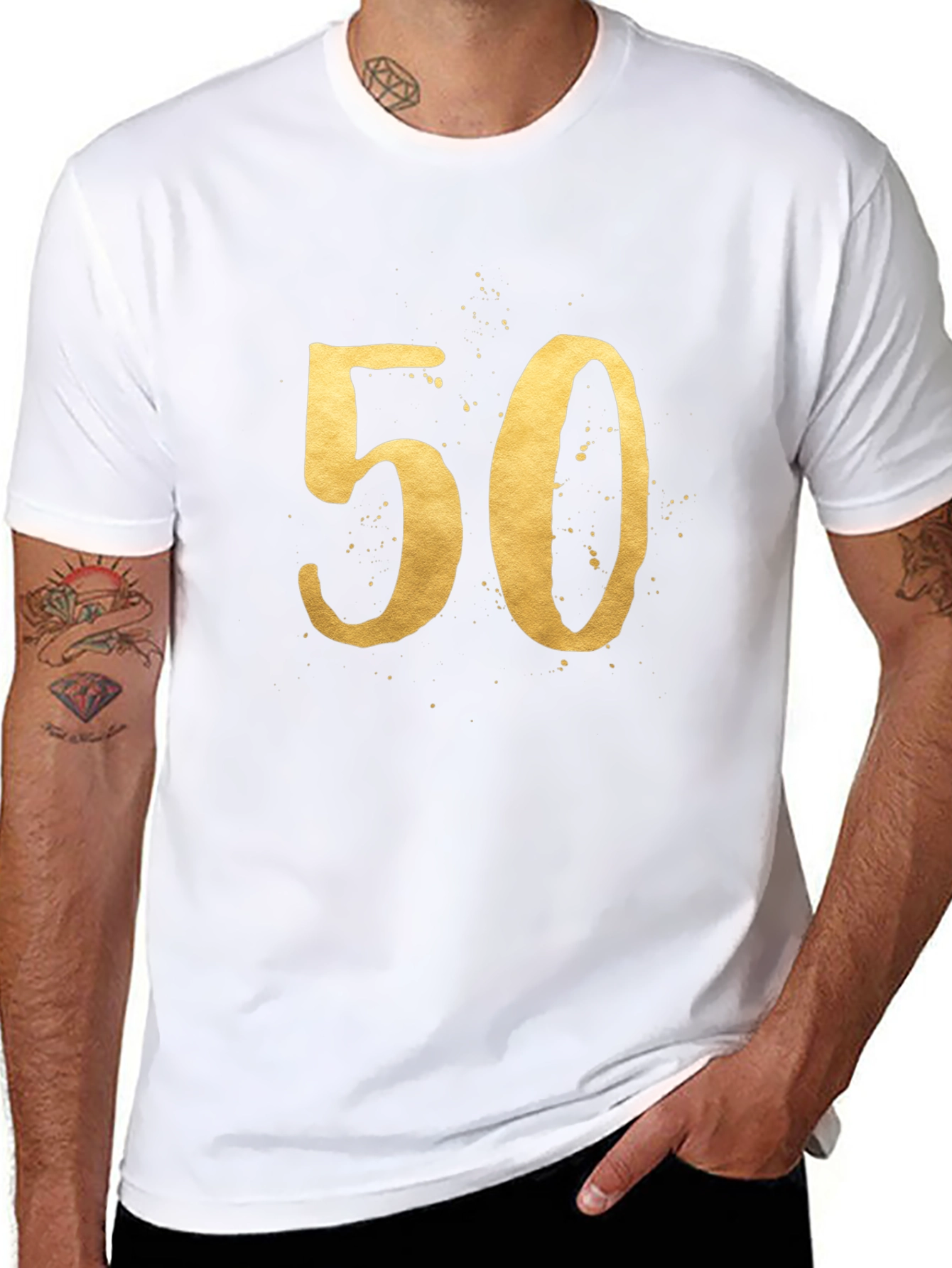 50th Birthday Gold Number Tee