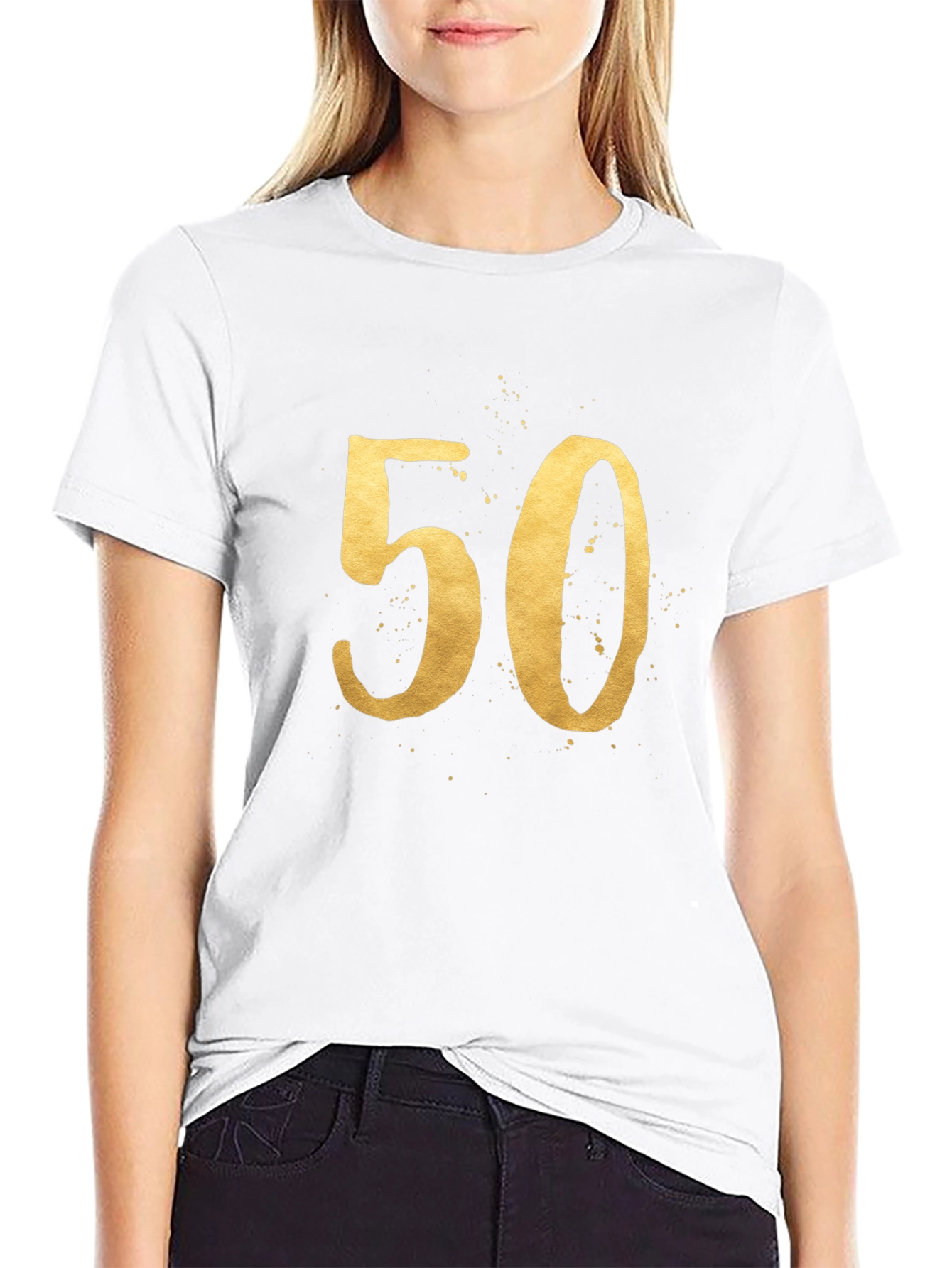50th Birthday Gold Number Tee