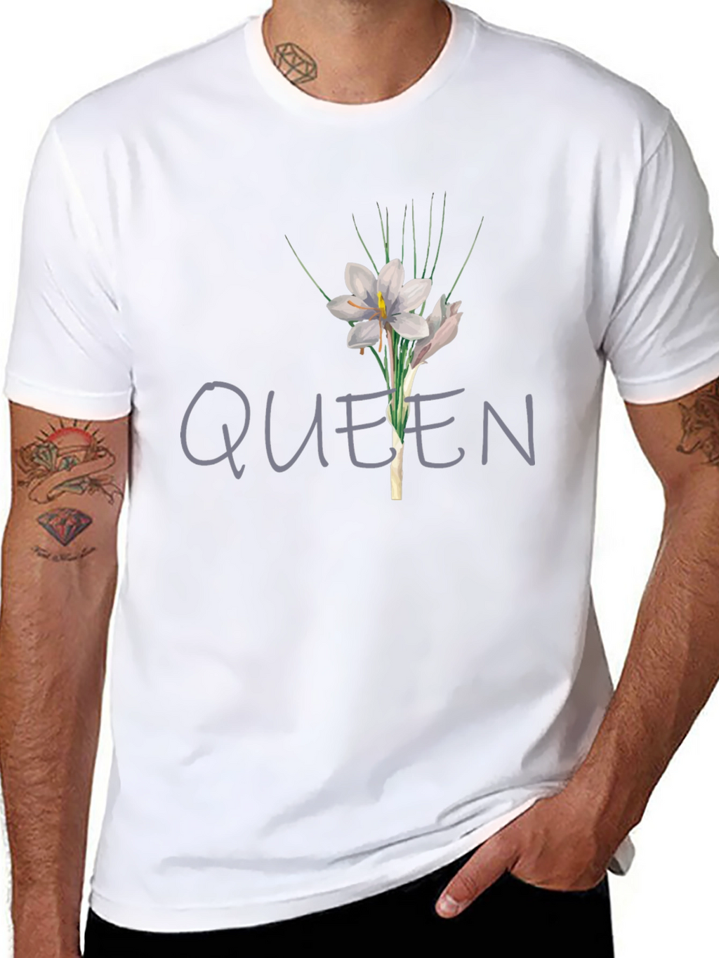 Queen Floral Graphic T-Shirt - Black