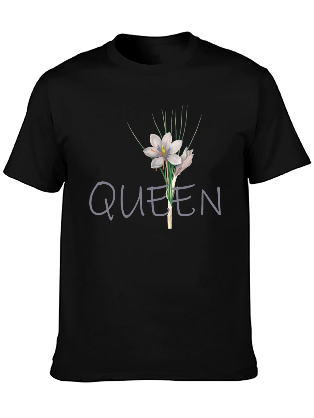Queen Floral Graphic T-Shirt - Black