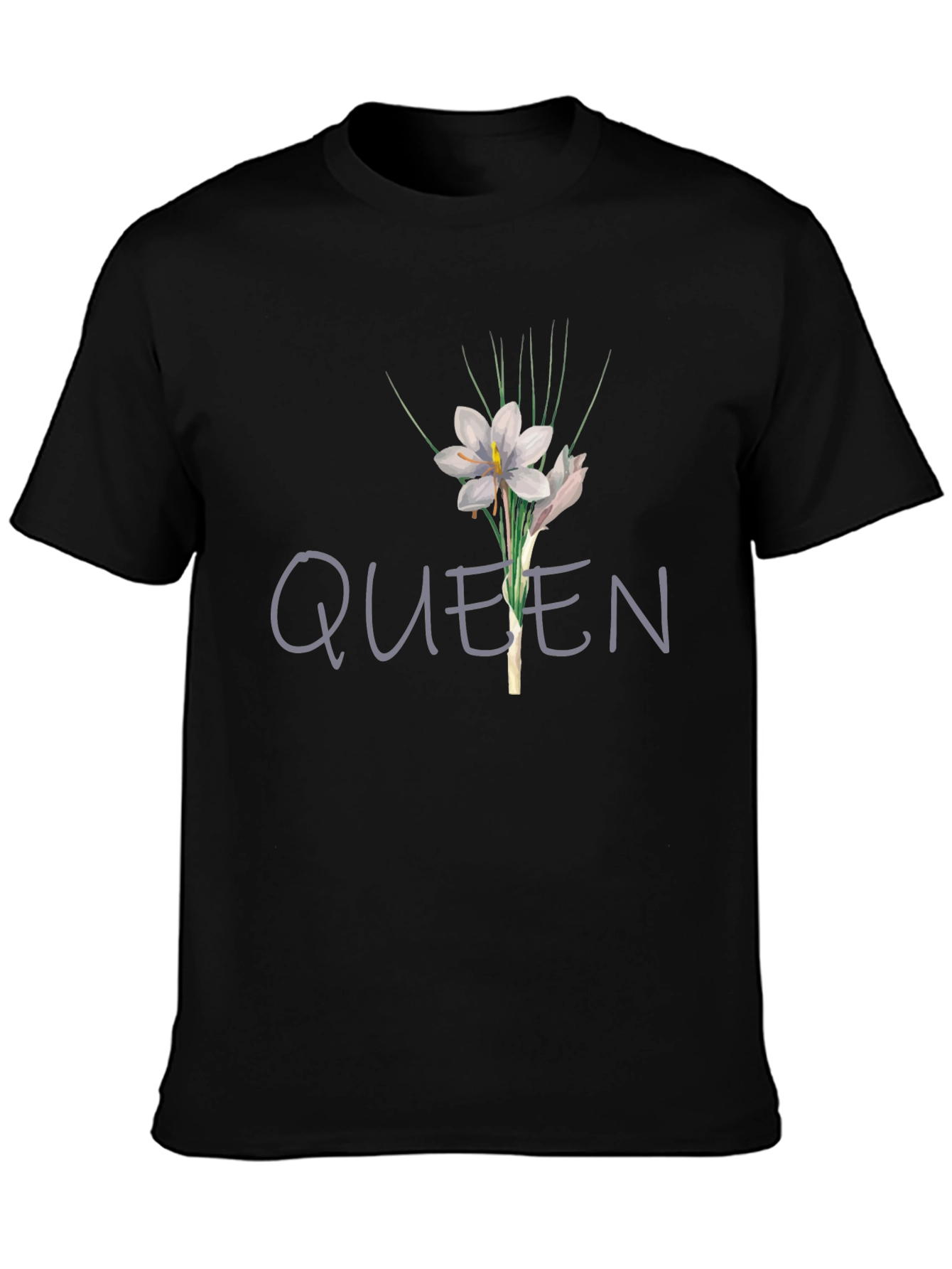 Queen Floral Graphic T-Shirt - Black