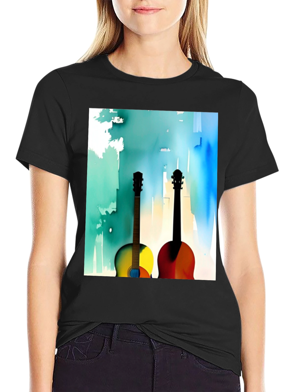 Guitar Art Graphic Tee - Music Lover Shirt