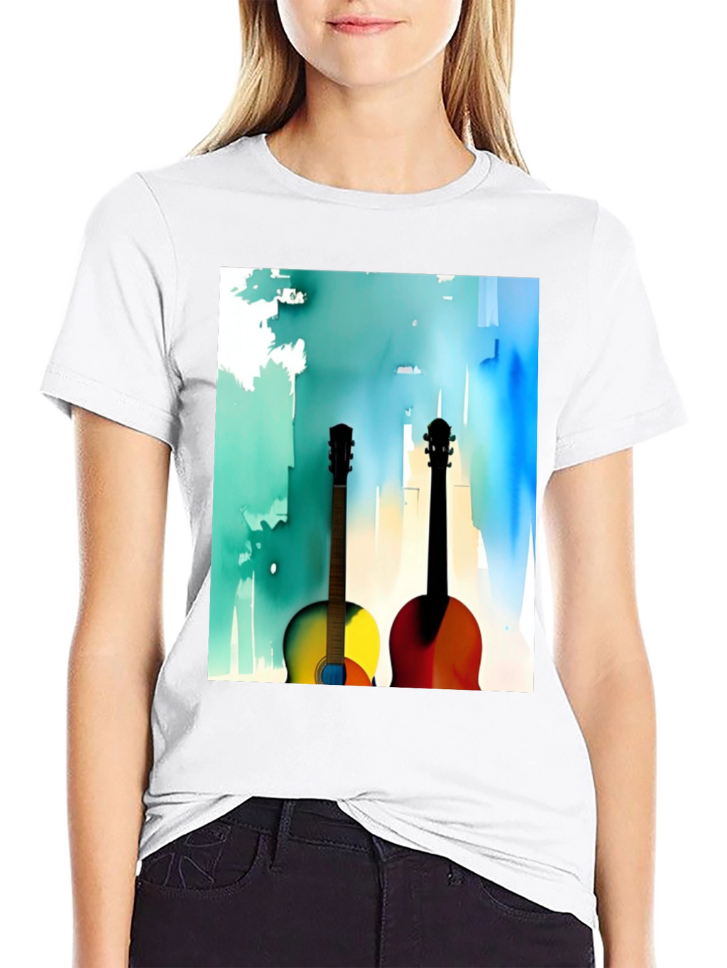 Guitar Art Graphic Tee - Music Lover Shirt