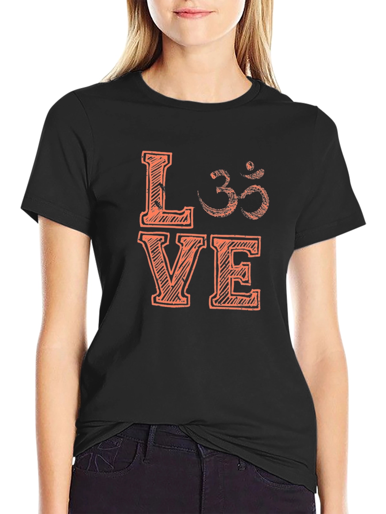 Love Om Symbol Graphic T-Shirt - Yoga Meditation Tee