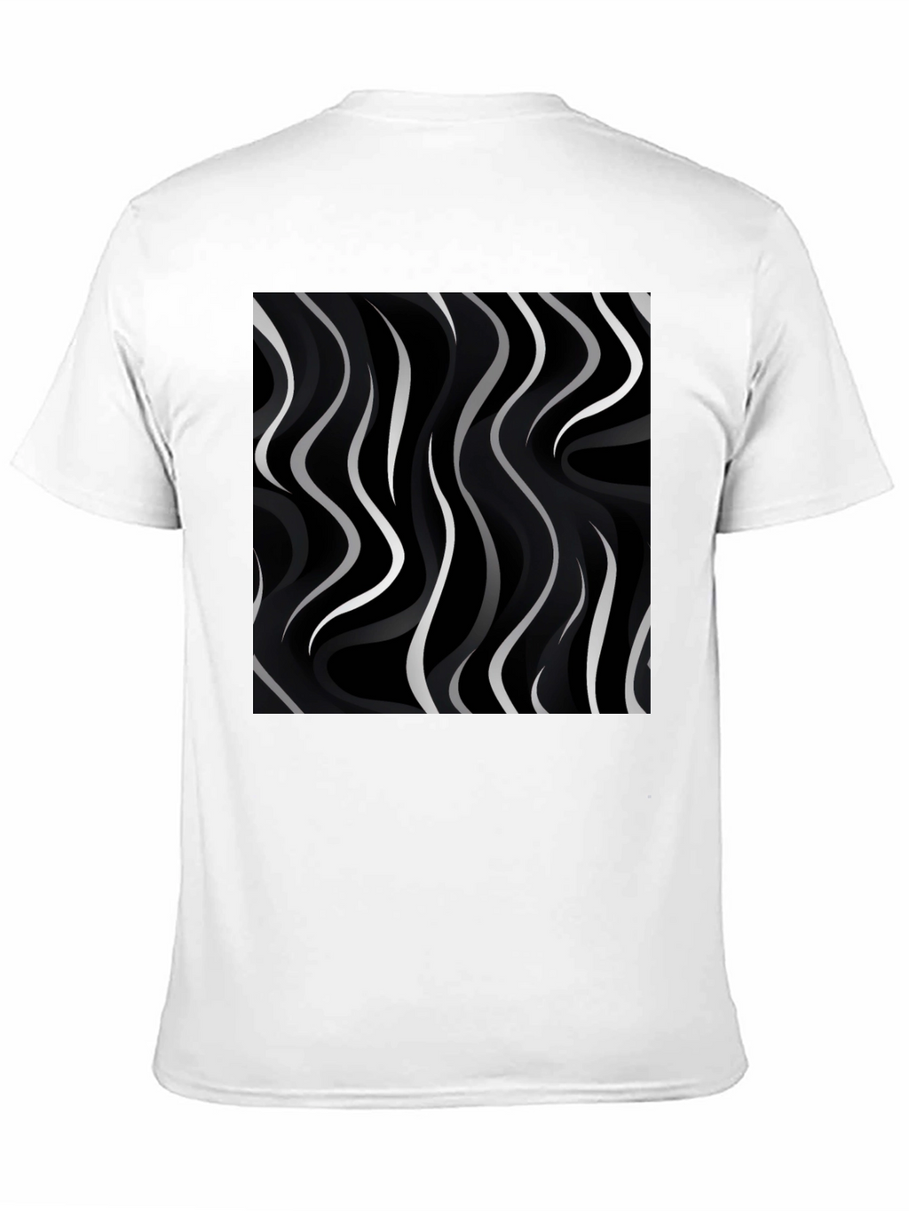 Abstract Wave Pattern Black Tee - Modern Graphic Shirt