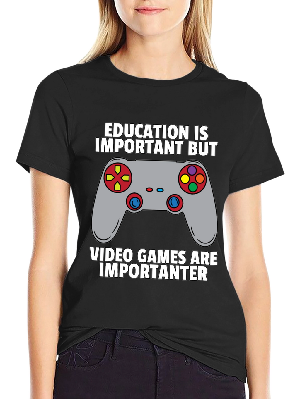 Funny Gamer T-Shirt - Education vs. Video Games Tee