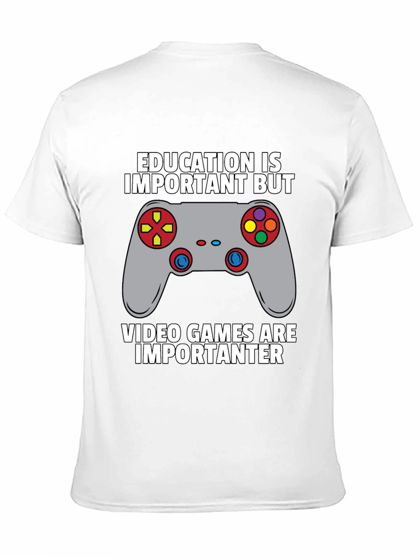 Funny Gamer T-Shirt - Education vs. Video Games Tee