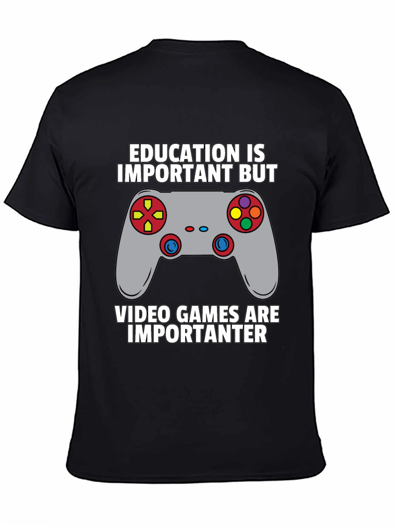 Funny Gamer T-Shirt - Education vs. Video Games Tee