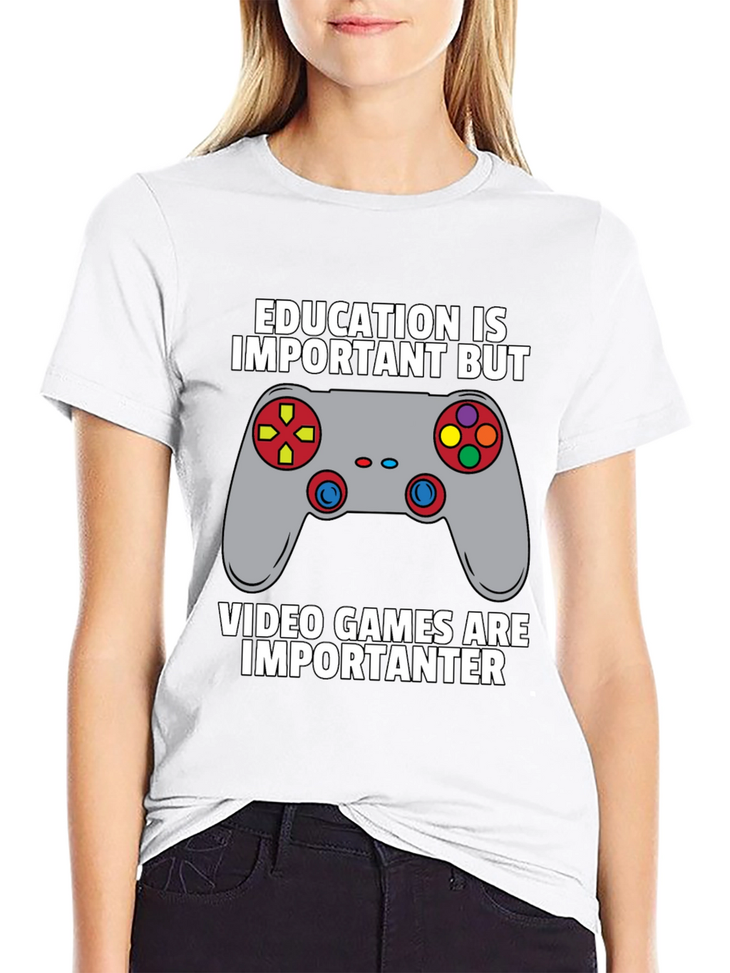Funny Gamer T-Shirt - Education vs. Video Games Tee