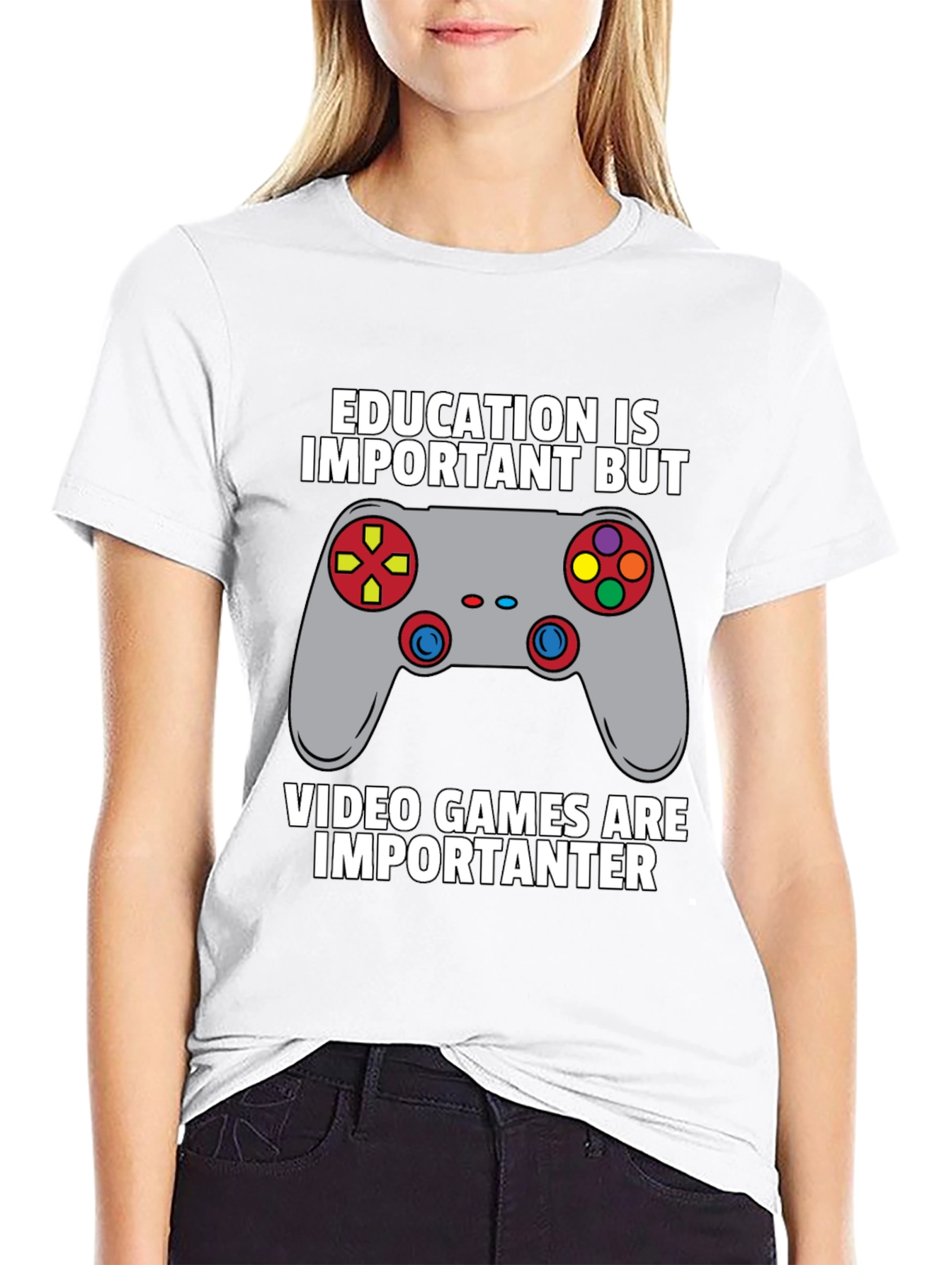 Funny Gamer T-Shirt - Education vs. Video Games Tee