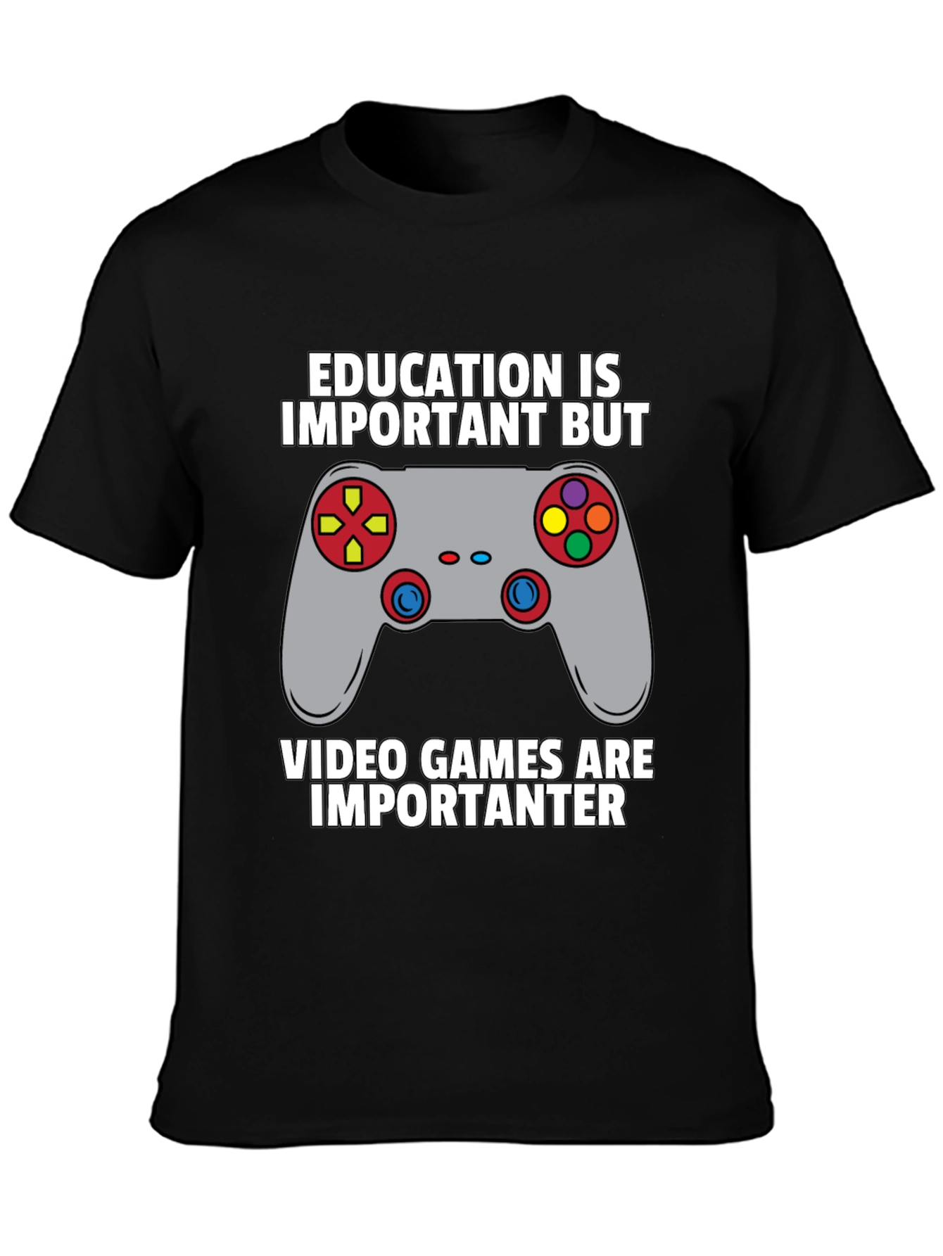Funny Gamer T-Shirt - Education vs. Video Games Tee