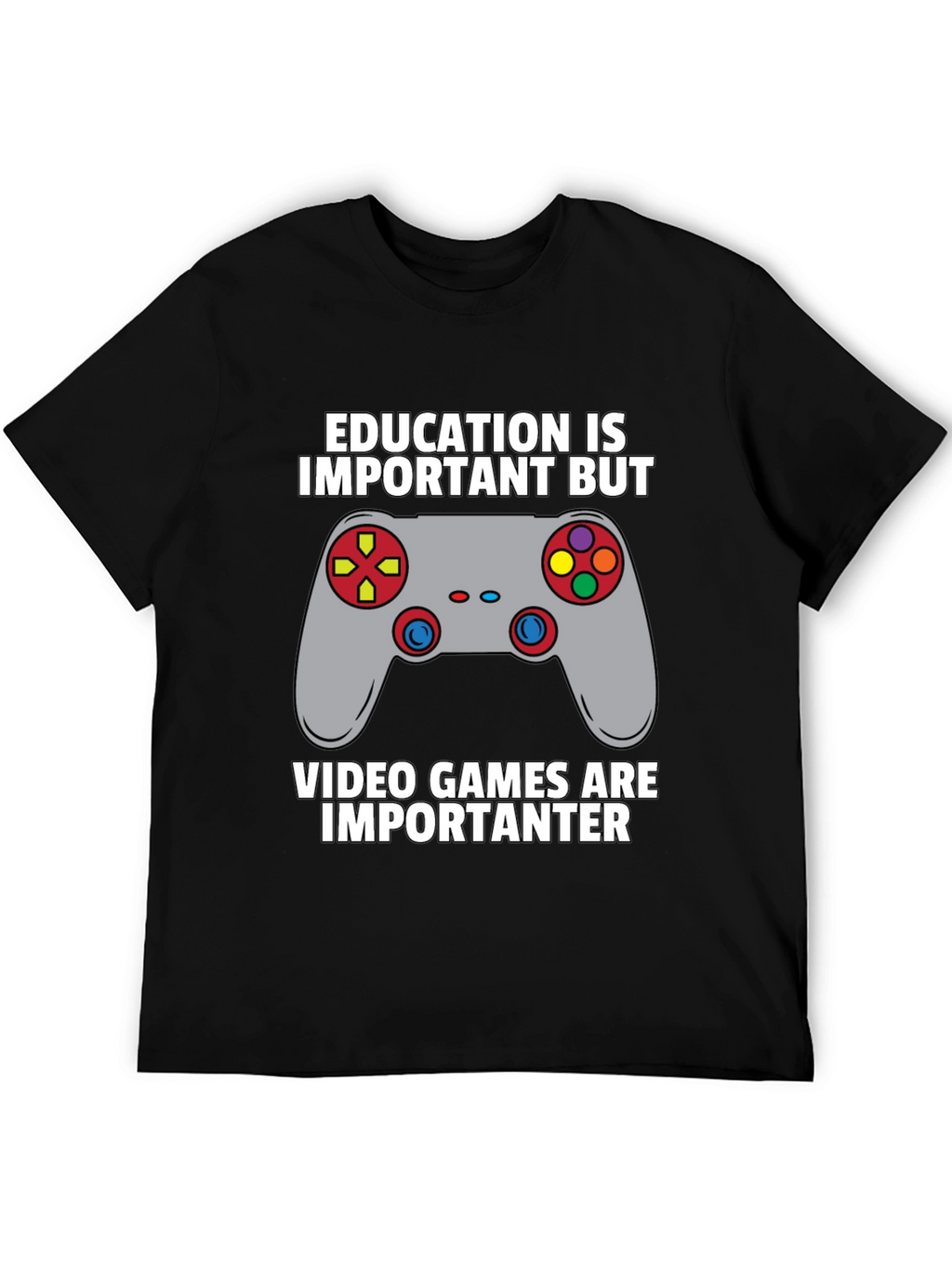 Funny Gamer T-Shirt - Education vs. Video Games Tee