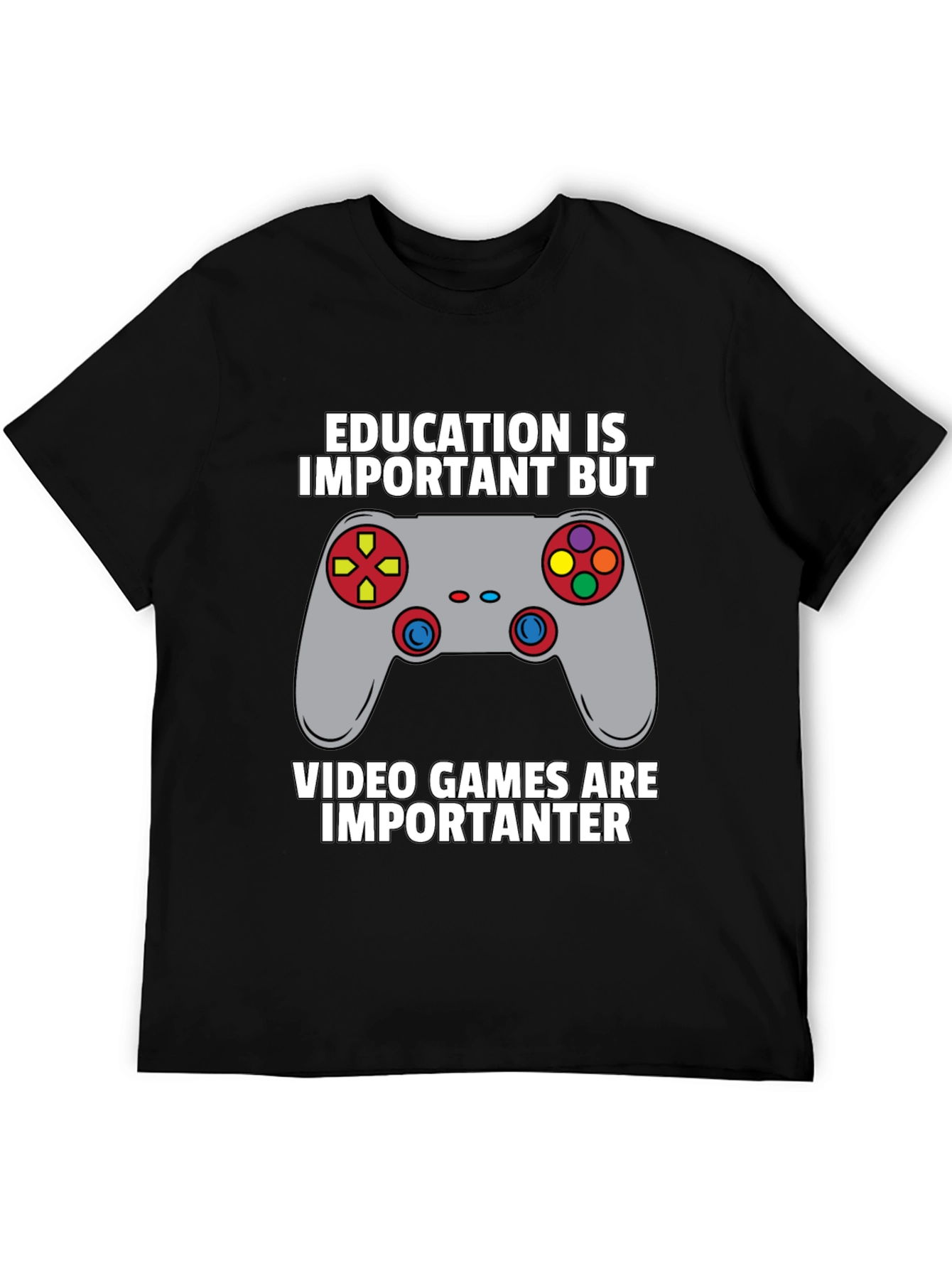 Funny Gamer T-Shirt - Education vs. Video Games Tee