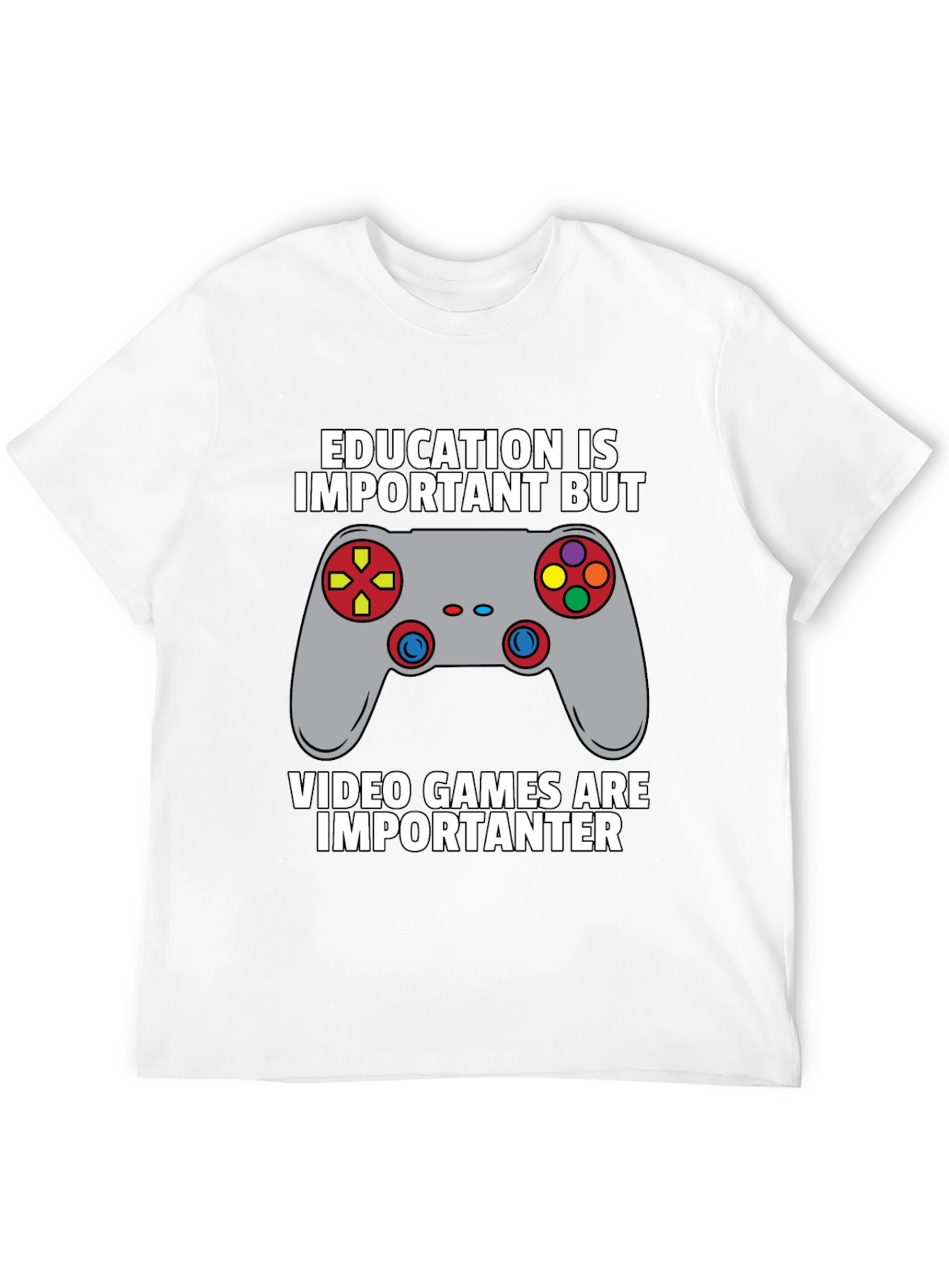 Funny Gamer T-Shirt - Education vs. Video Games Tee
