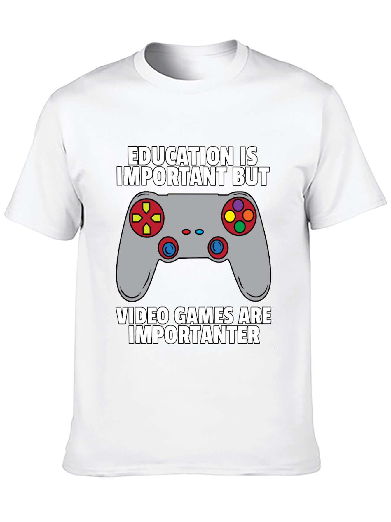 Funny Gamer T-Shirt - Education vs. Video Games Tee