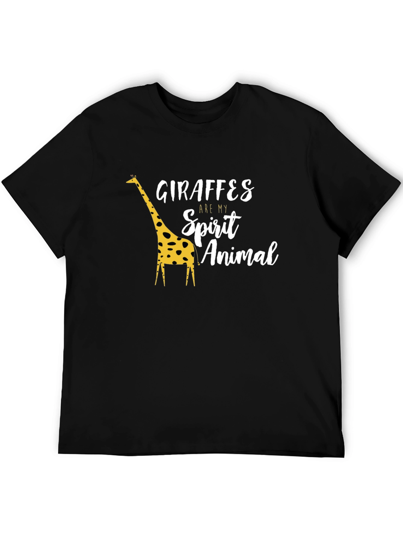 Giraffe Spirit Animal Graphic Tee - Black