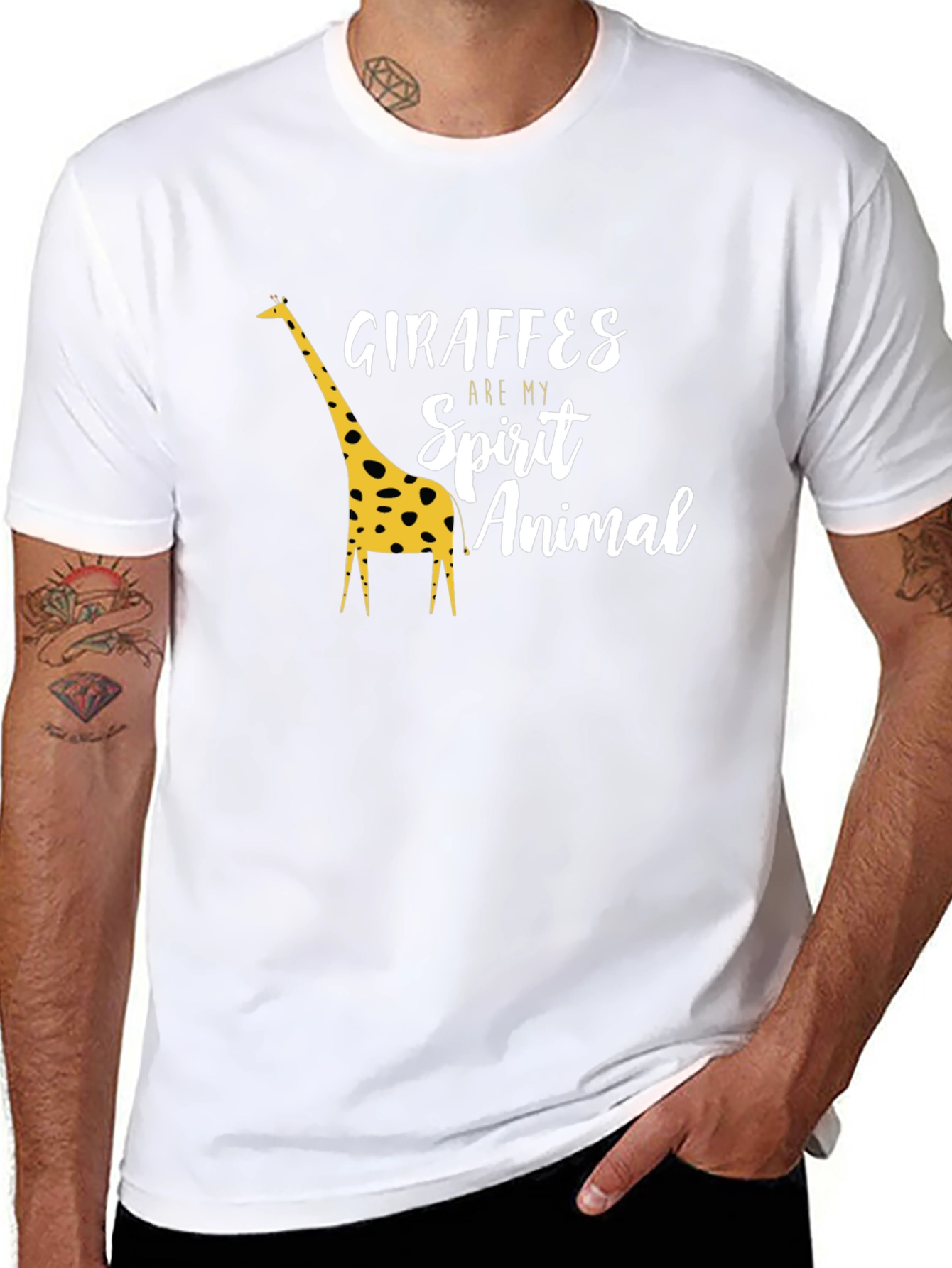 Giraffe Spirit Animal Graphic Tee - Black