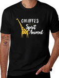 Giraffe Spirit Animal Graphic Tee - Black