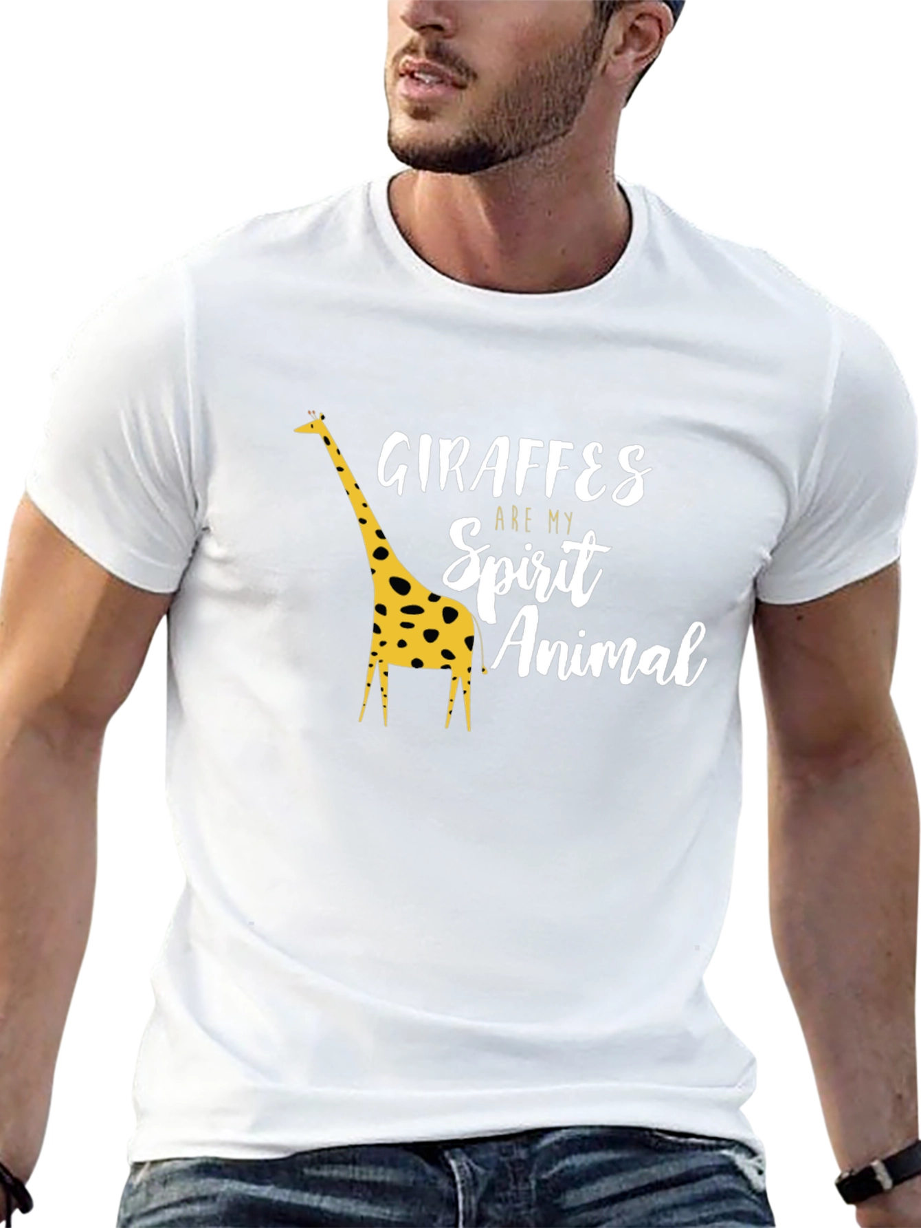 Giraffe Spirit Animal Graphic Tee - Black