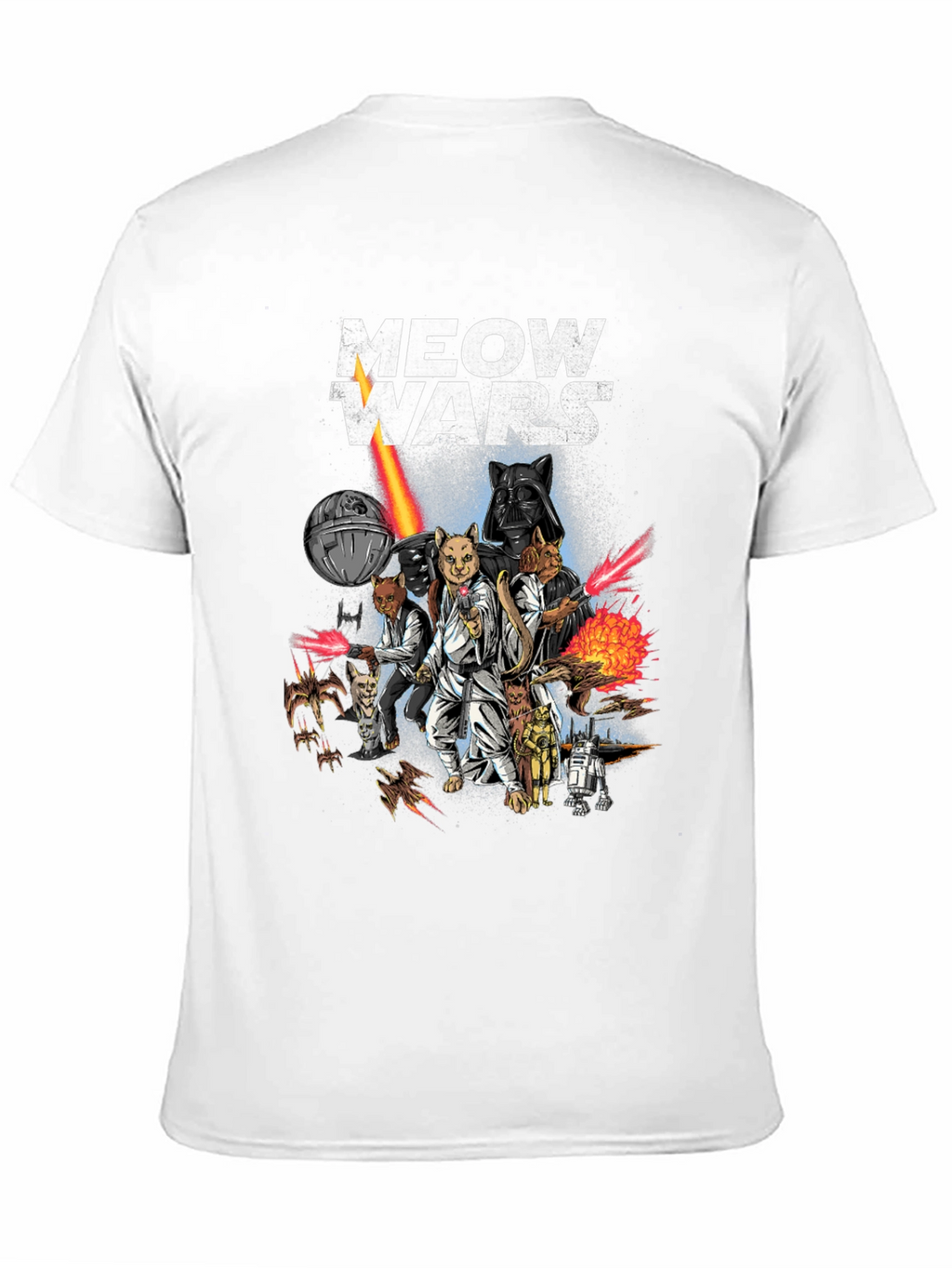 Meow Wars Funny Star Wars Cat Graphic T-Shirt