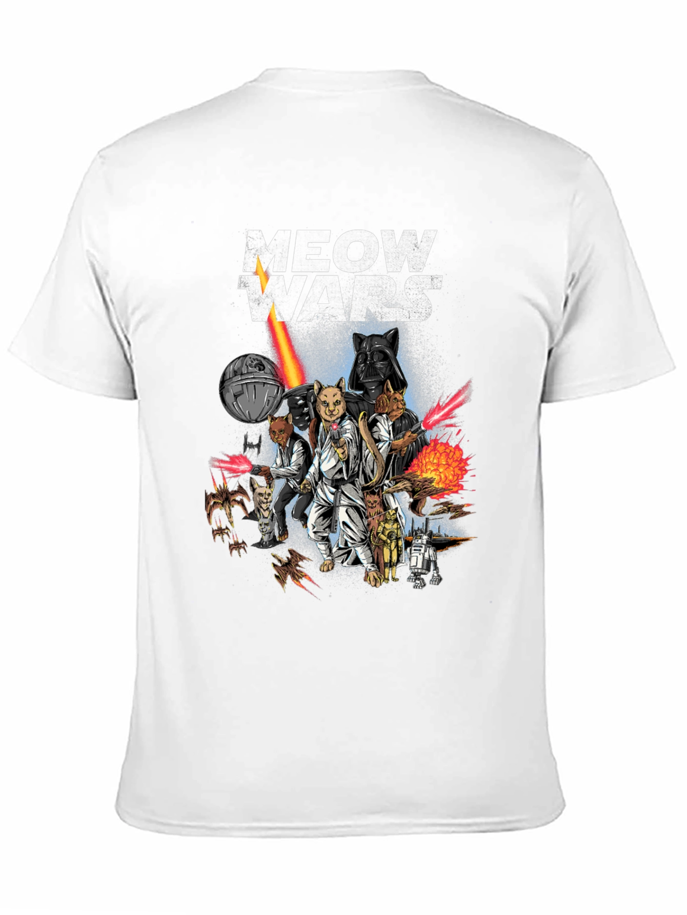 Meow Wars Funny Star Wars Cat Graphic T-Shirt
