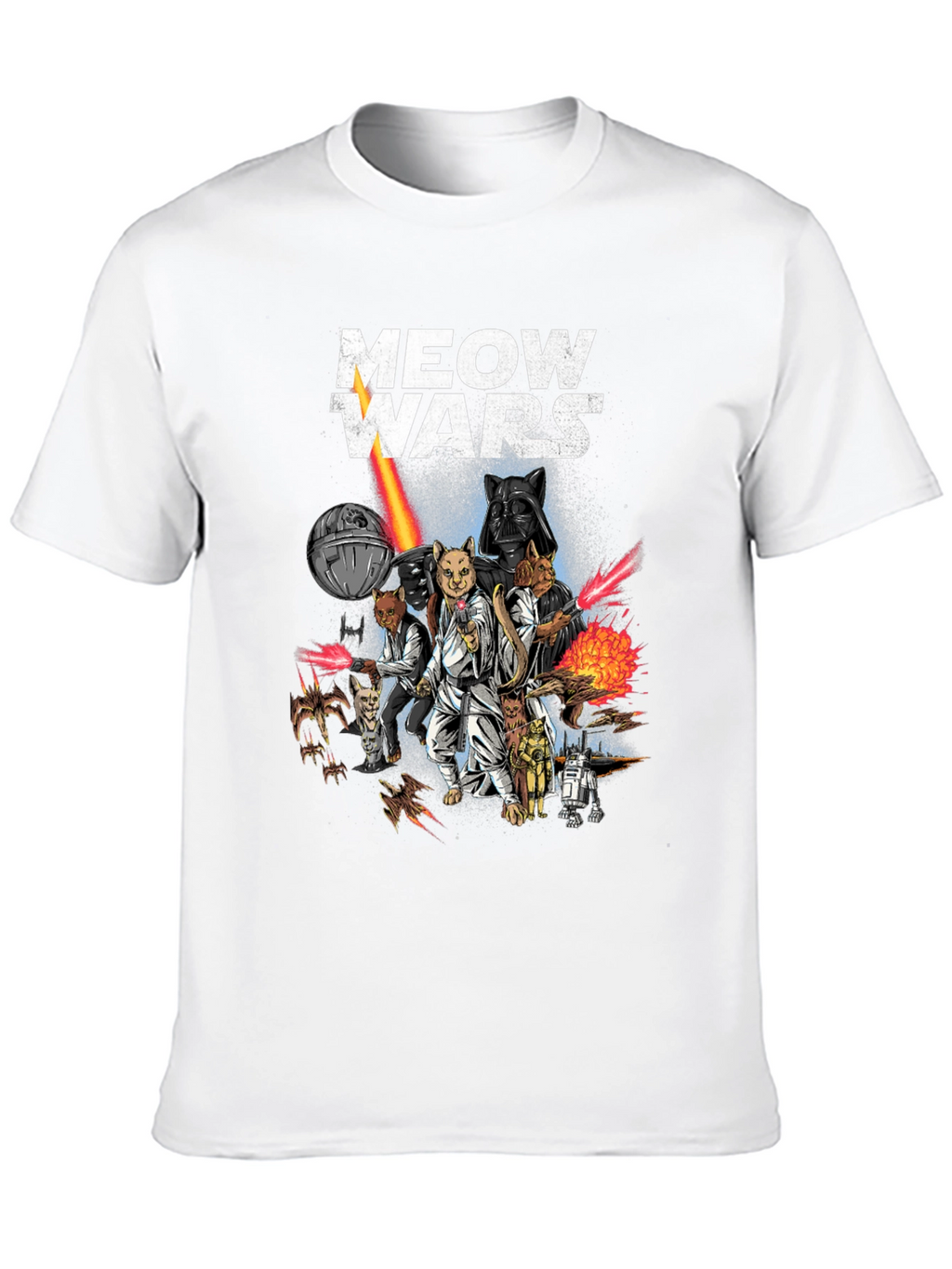 Meow Wars Funny Star Wars Cat Graphic T-Shirt