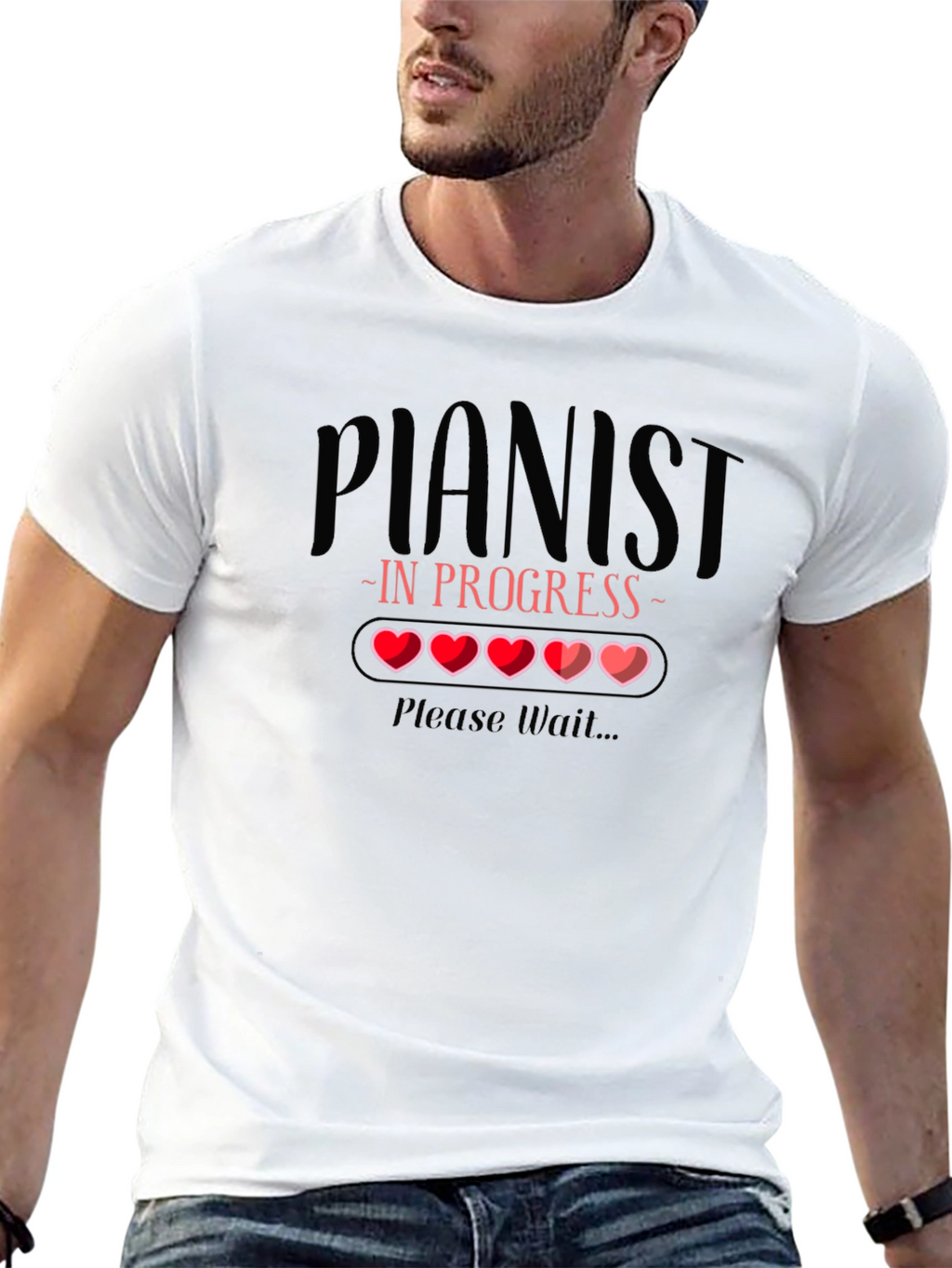 Pianist In Progress T-Shirt - Funny Musician Tee