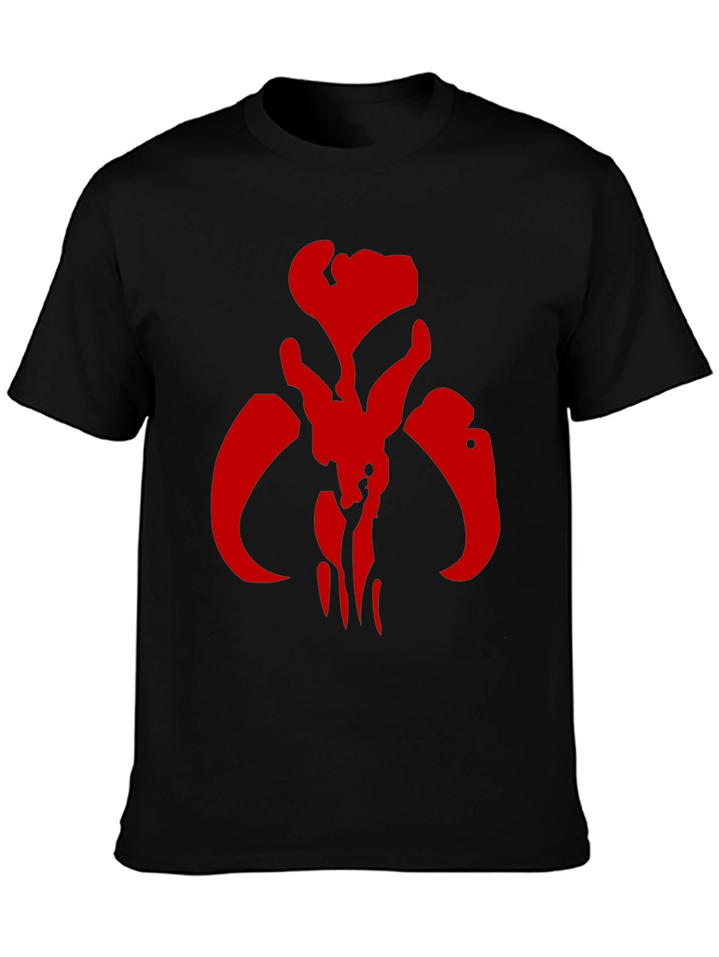 Red Mandalorian Symbol Black T-Shirt