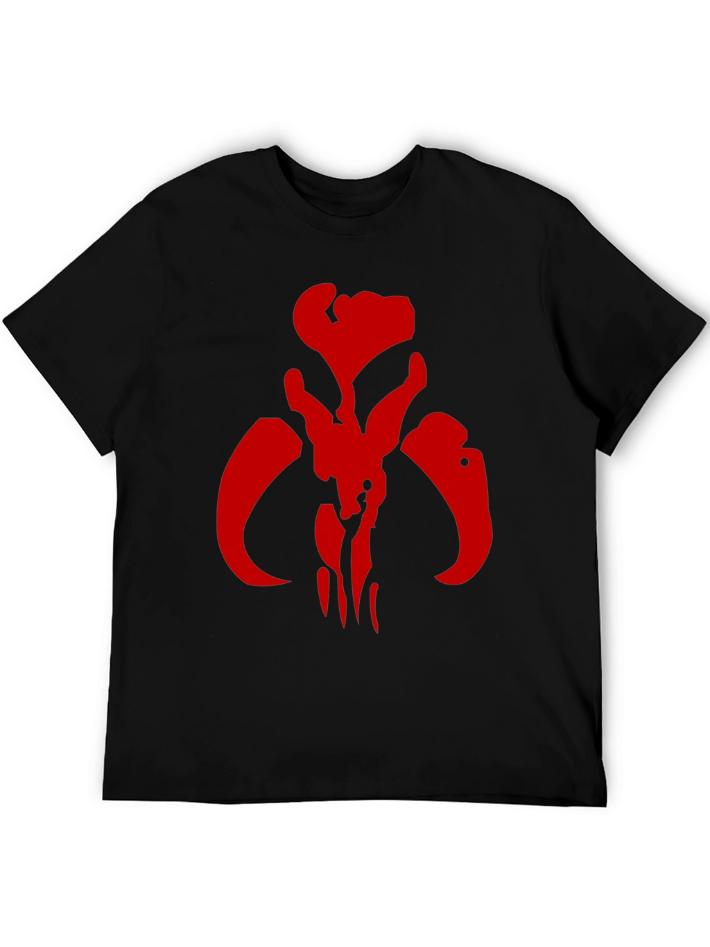 Red Mandalorian Symbol Black T-Shirt