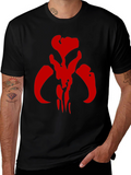 Red Mandalorian Symbol Black T-Shirt