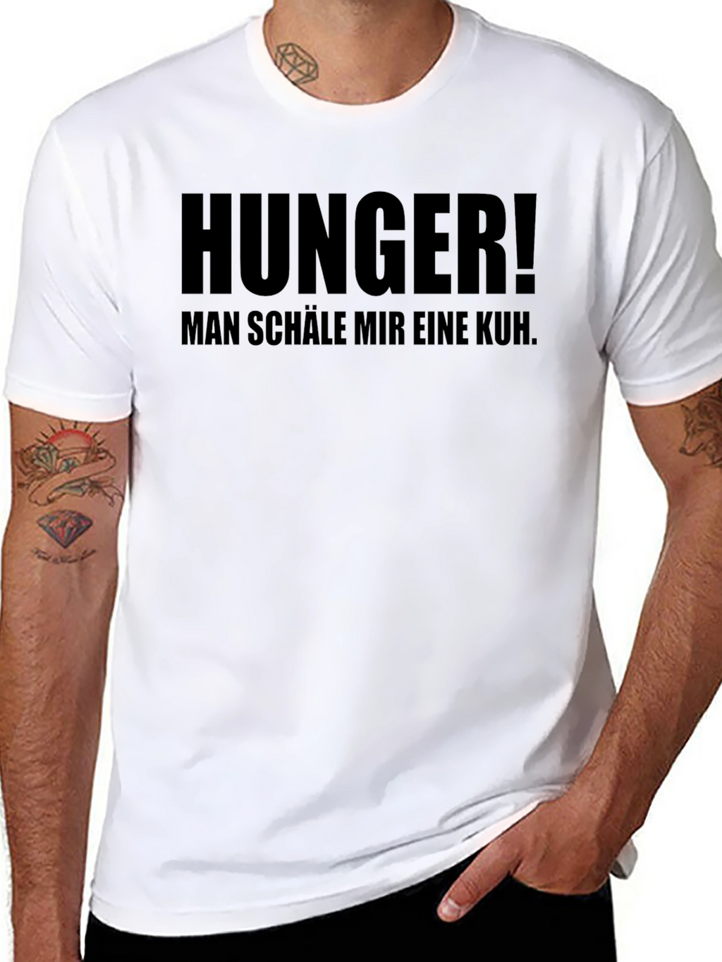 Hunger! Man Schäle Mir Eine Kuh. Black T-Shirt