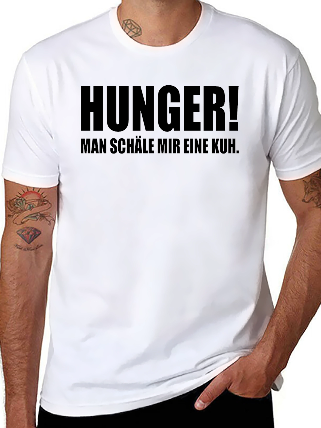 Hunger! Man Schäle Mir Eine Kuh. Black T-Shirt