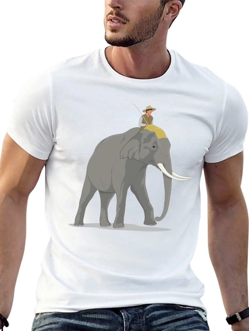 Elephant Rider Graphic Tee - Adventure Style